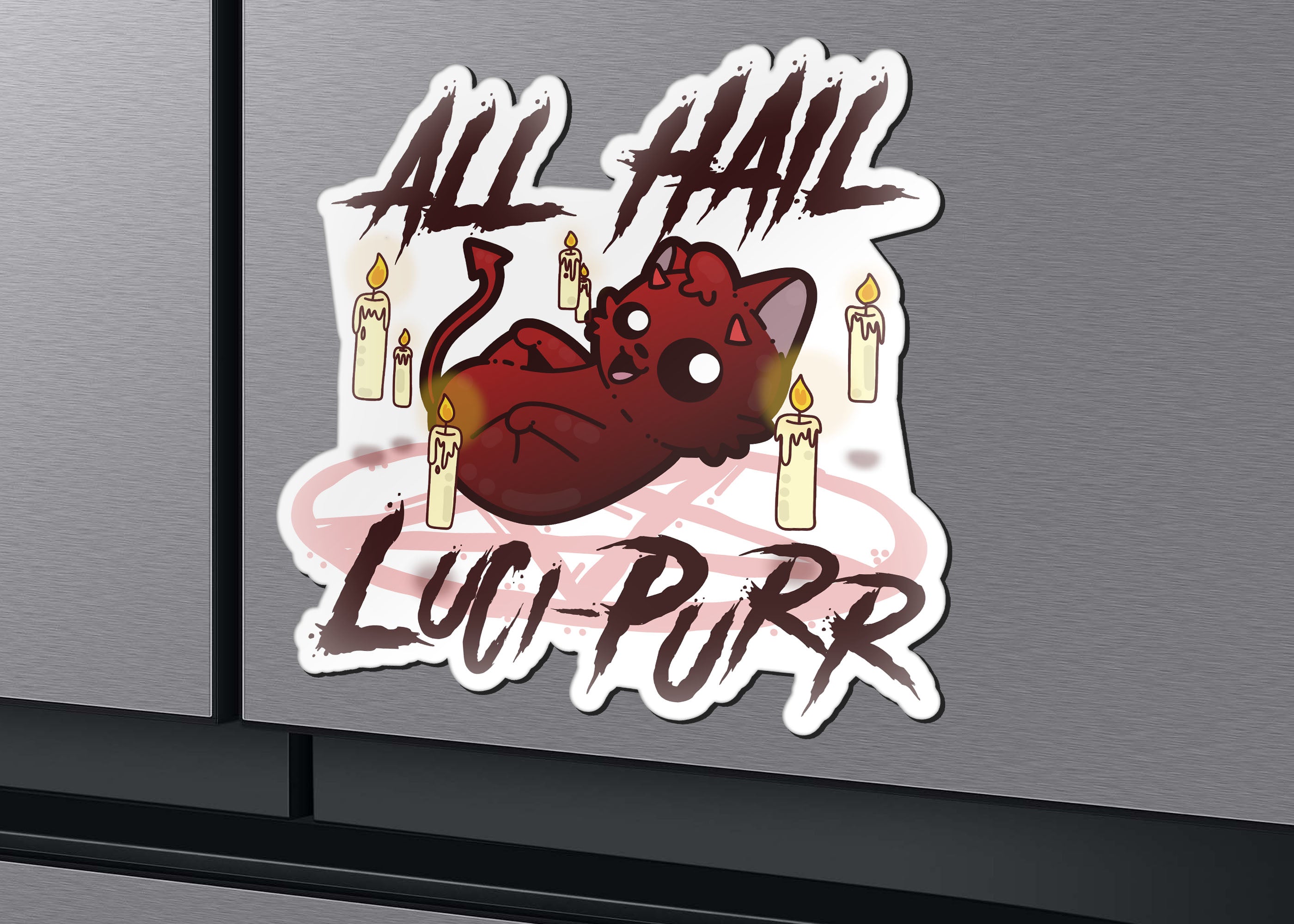 Magnet - All Hail Luci-Purr - ChubbleGumLLC