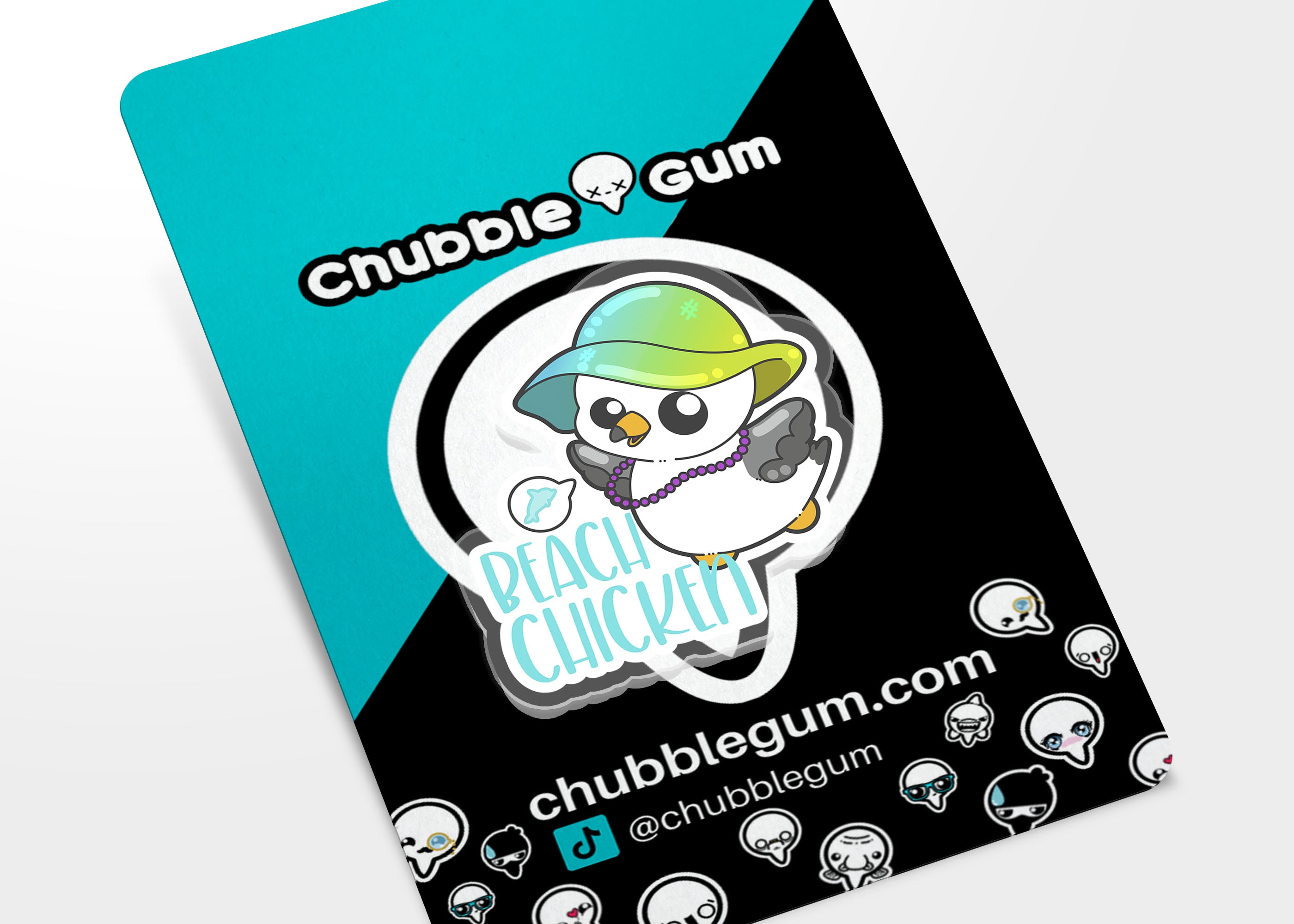 Acrylic Pin - Beach Chicken - ChubbleGumLLC