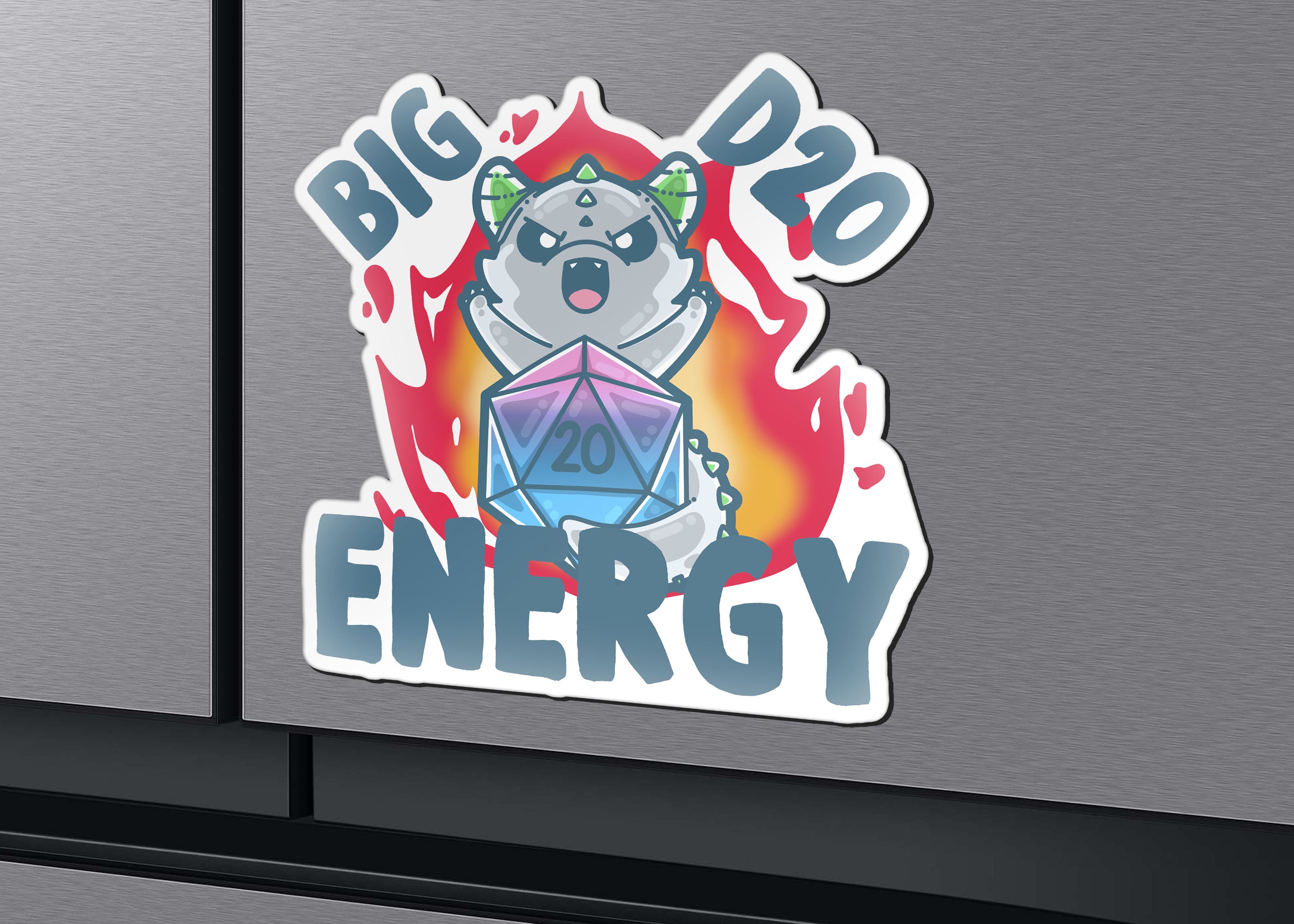 Magnet - Big D20 Energy - ChubbleGumLLC