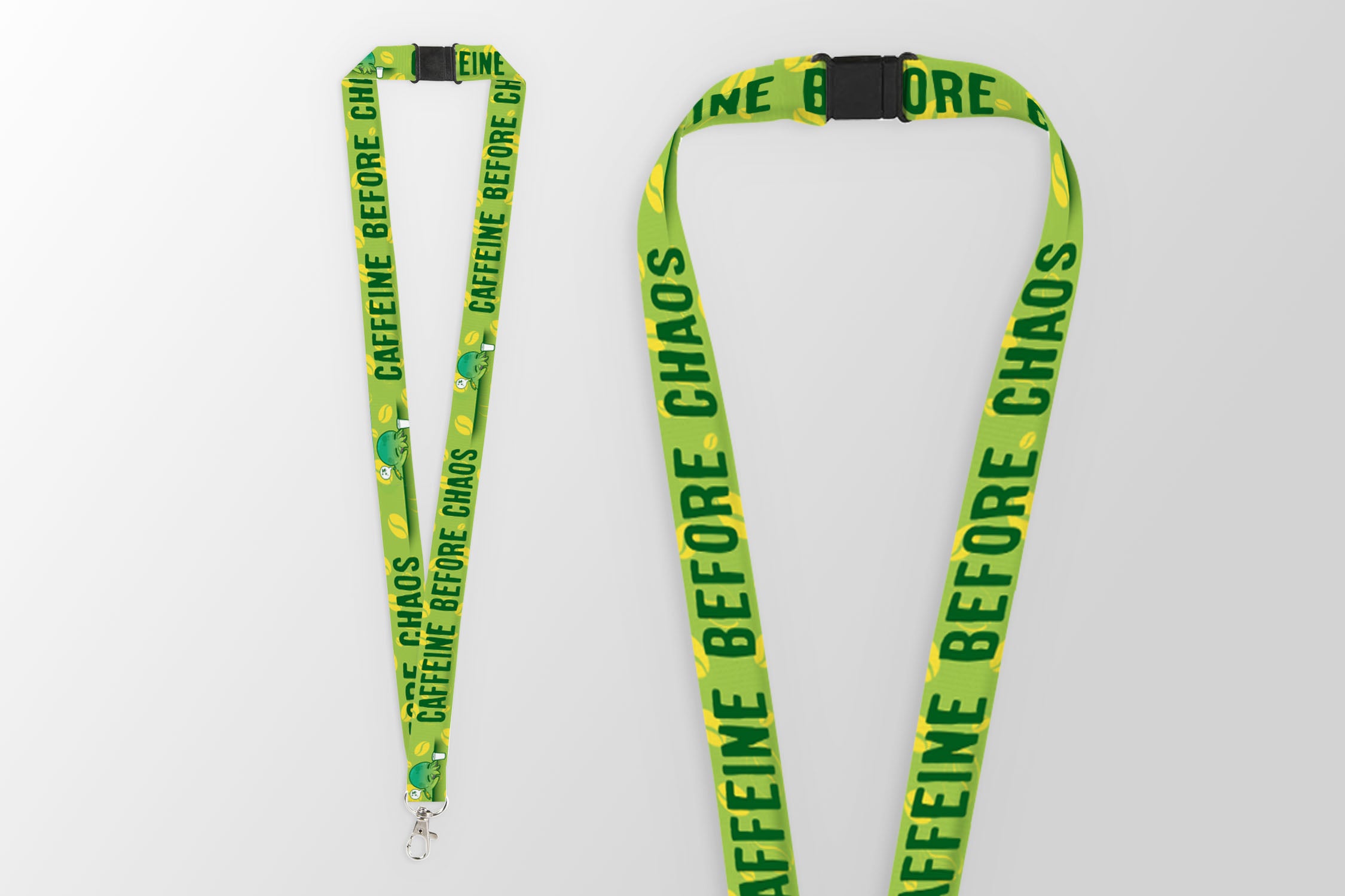 Caffeine Before Chaos Lanyard - ChubbleGumLLC