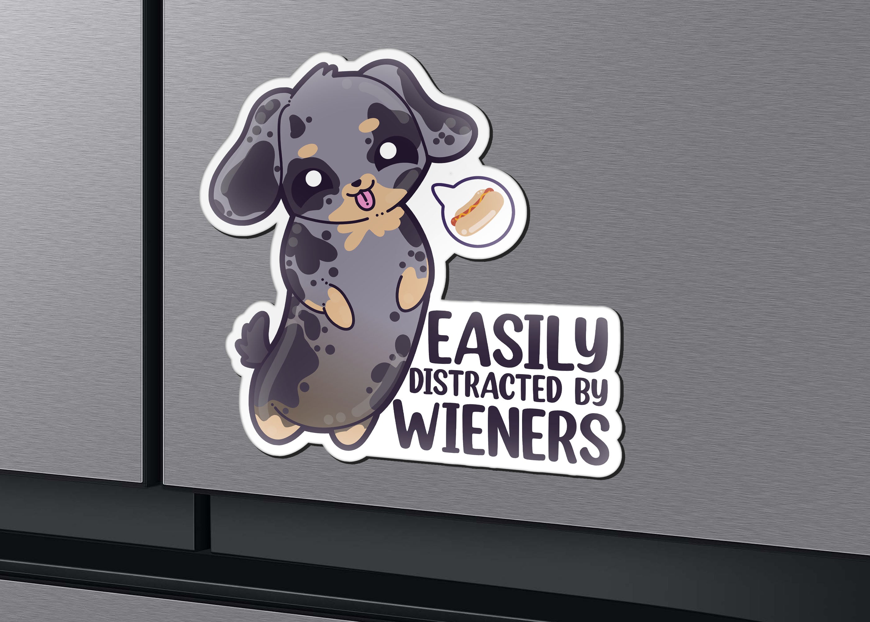 Magnet - Easily Distracted By Wieners - ChubbleGumLLC