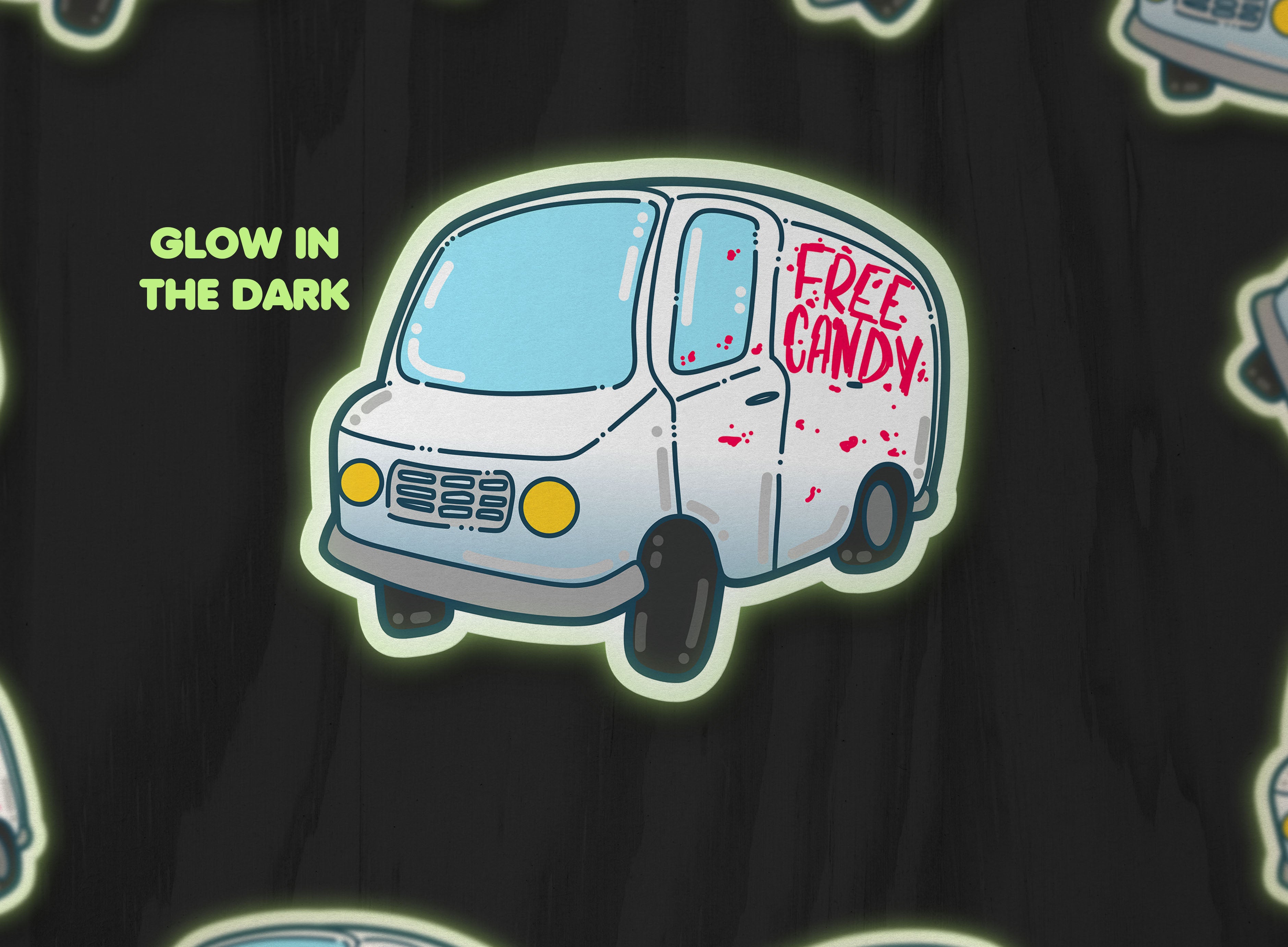 Free Candy Van - Glow in the Dark - ChubbleGumLLC