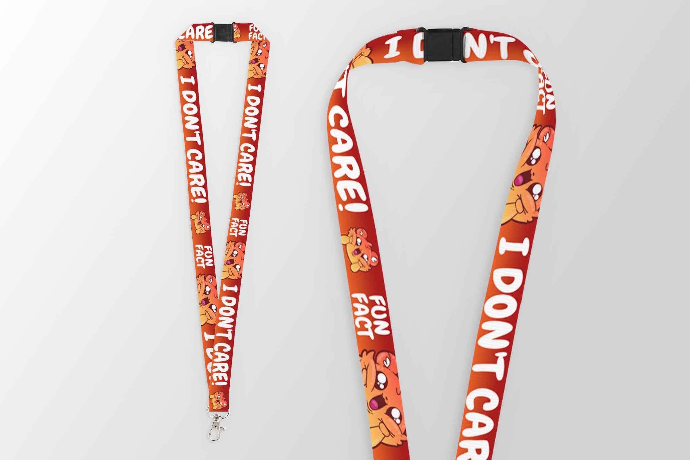 Fun Fact...I Don't Care Lanyard - ChubbleGumLLC