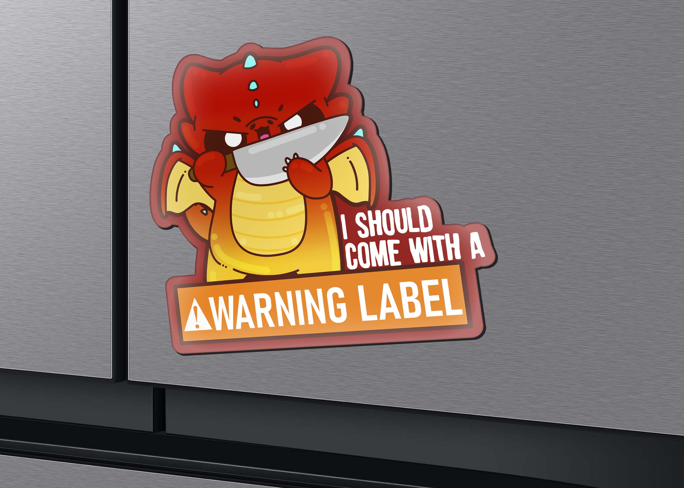 Magnet - I Should Come with a Warning Label - ChubbleGumLLC