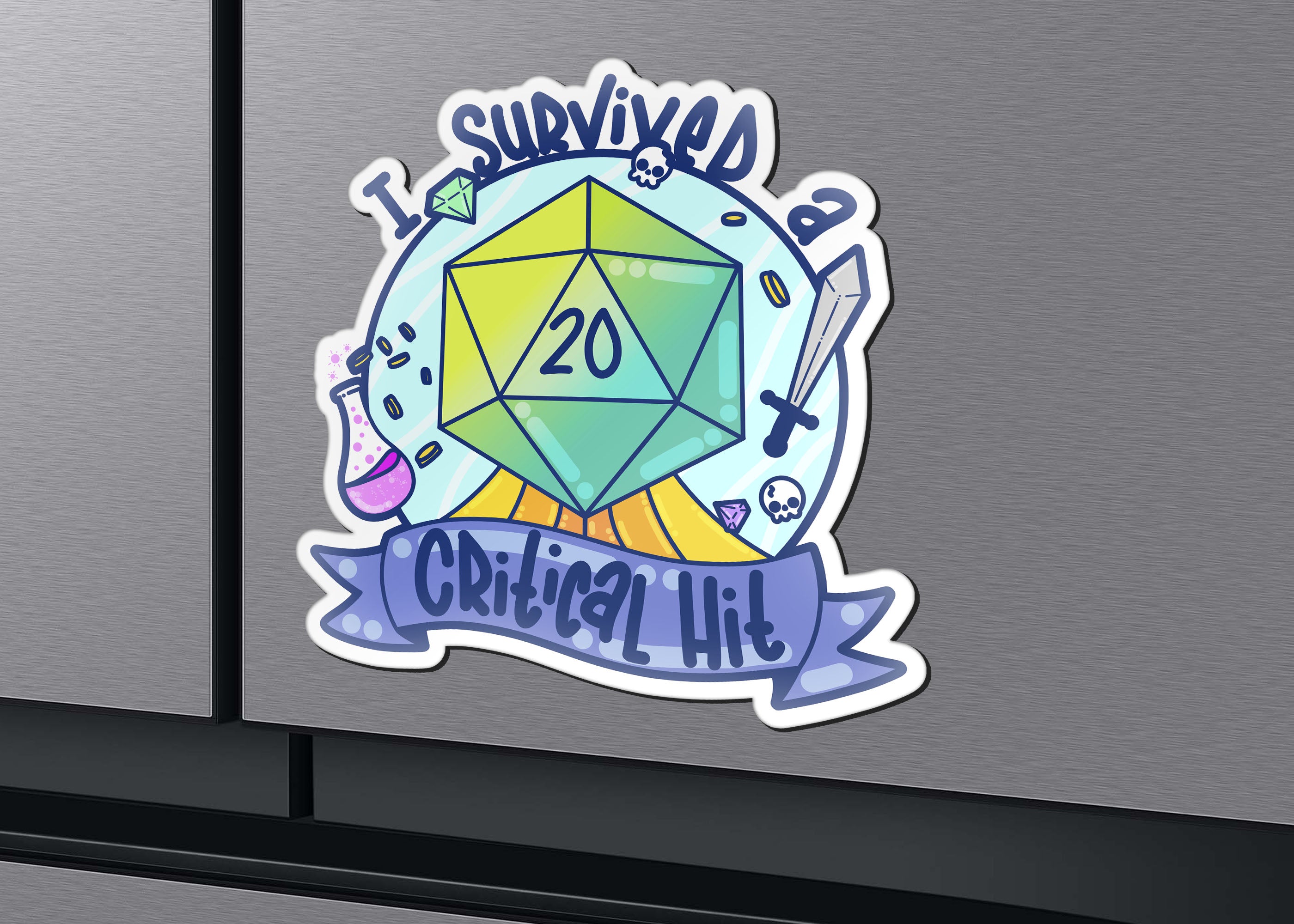 Magnet - I Survived a Critical Hit - ChubbleGumLLC