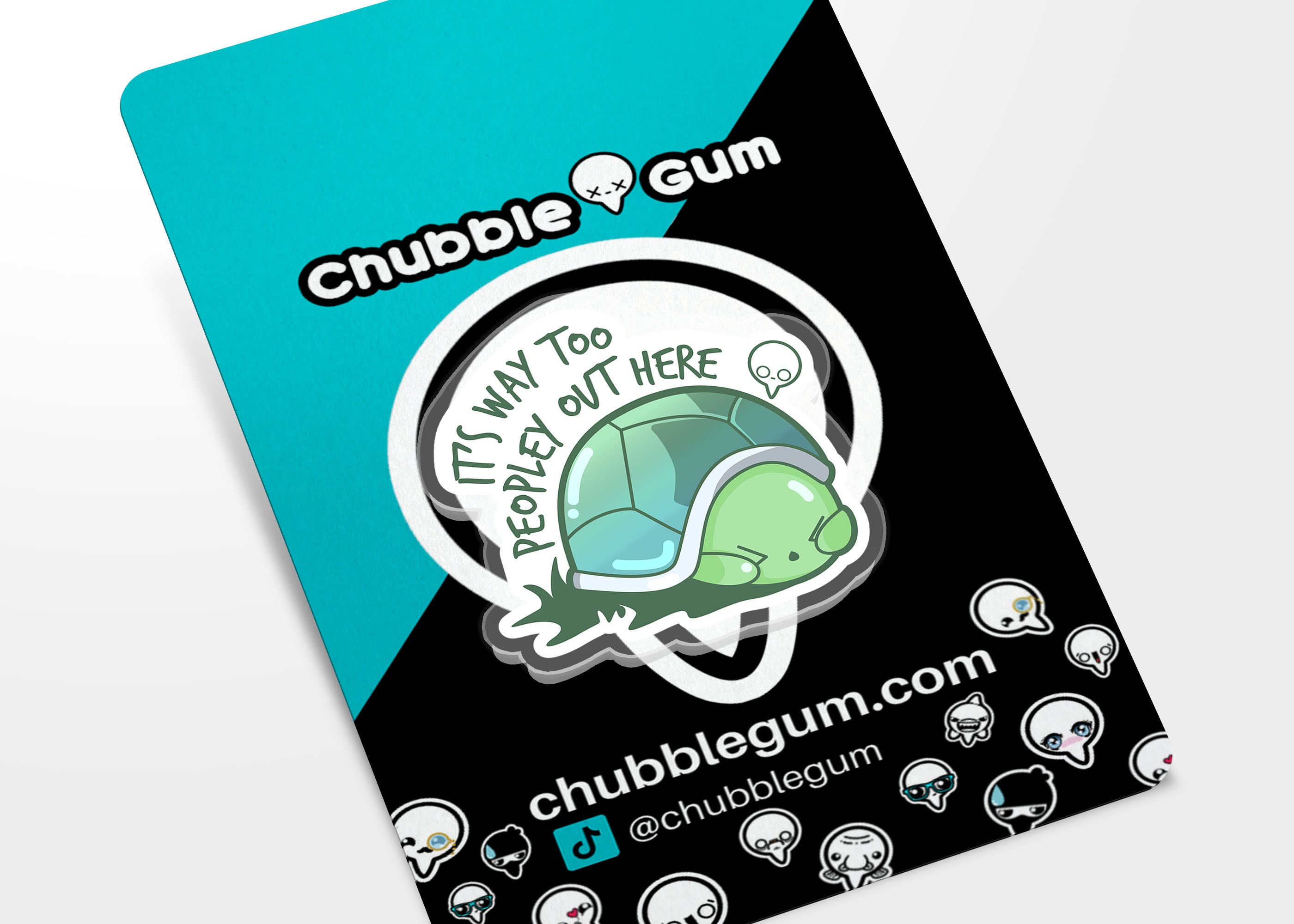 Acrylic Pin - It's Way Too Peopley Out Here - ChubbleGumLLC