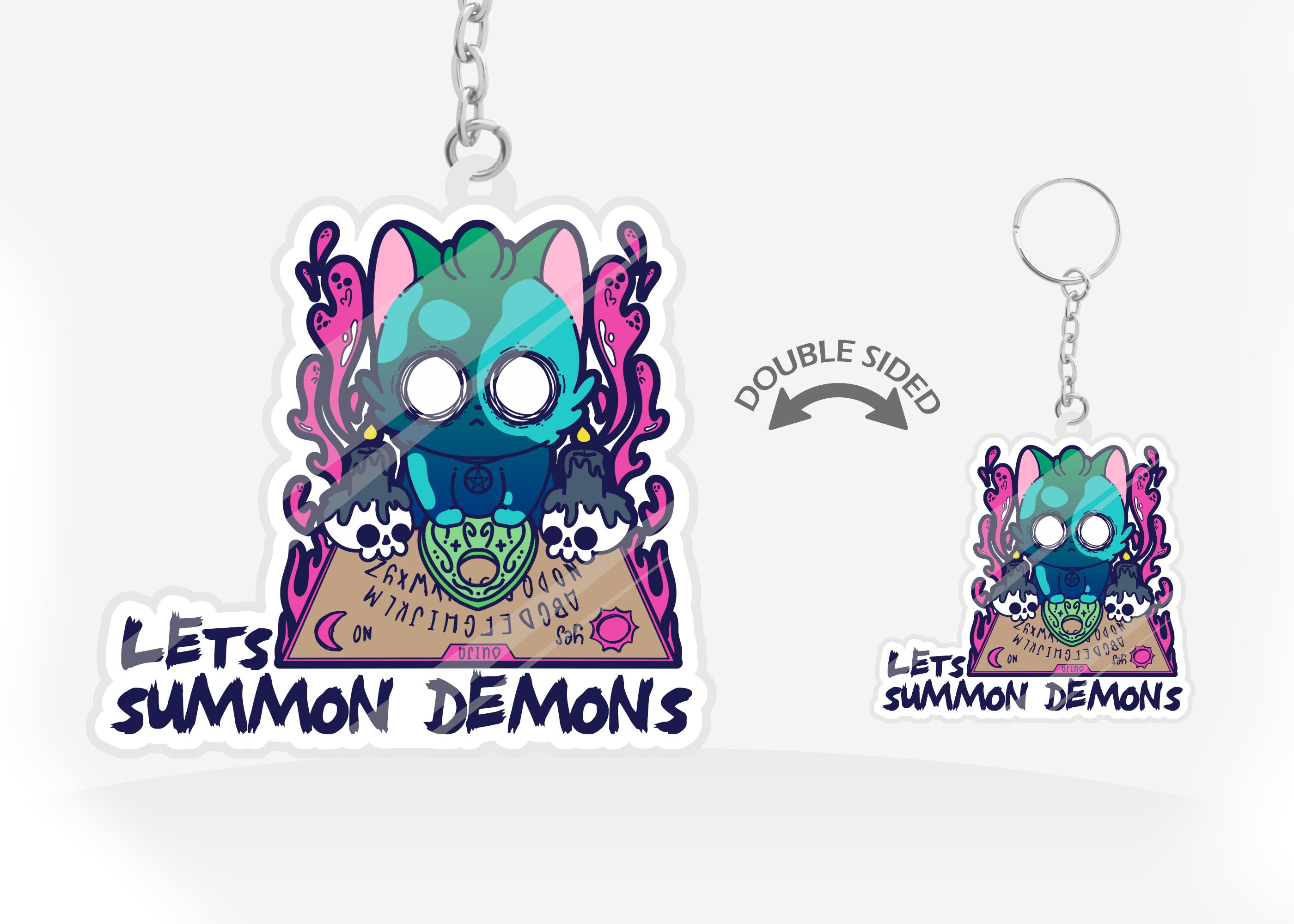 Keychain - Let's Summon Demons - ChubbleGumLLC