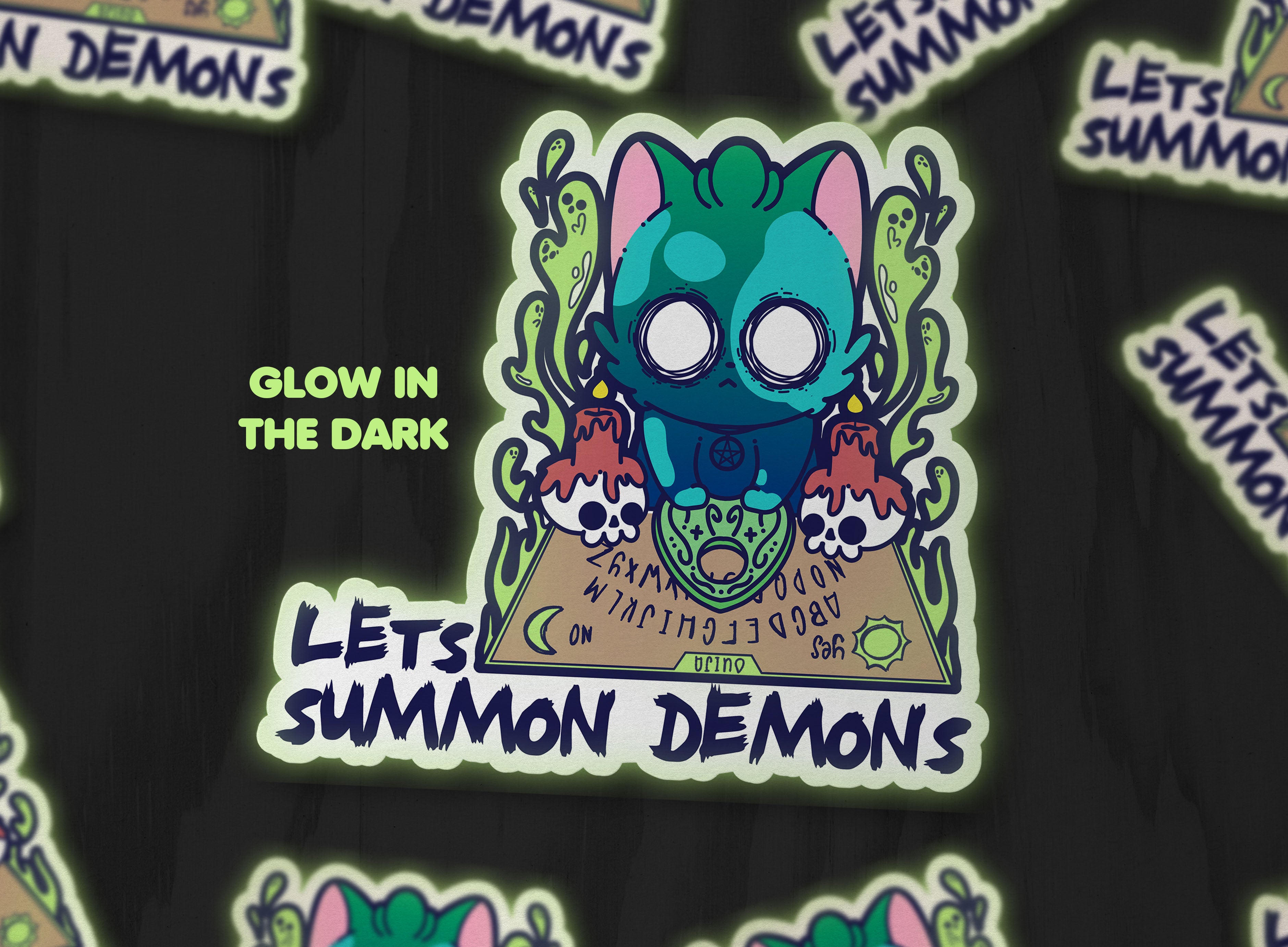 Let's Summon Demons - Glow in the Dark - ChubbleGumLLC