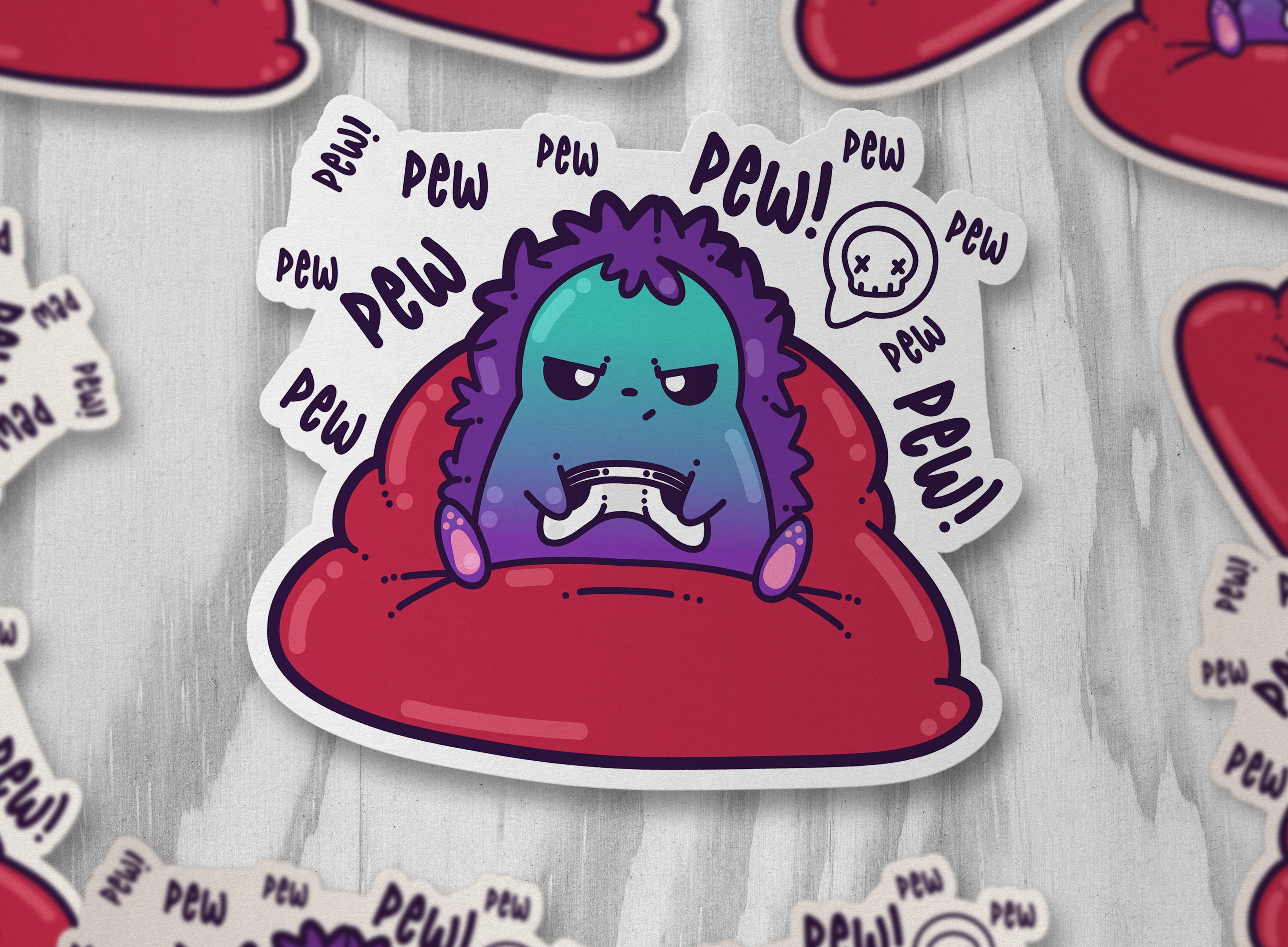 Pew Pew Pew Gaming Hedgehog - ChubbleGumLLC