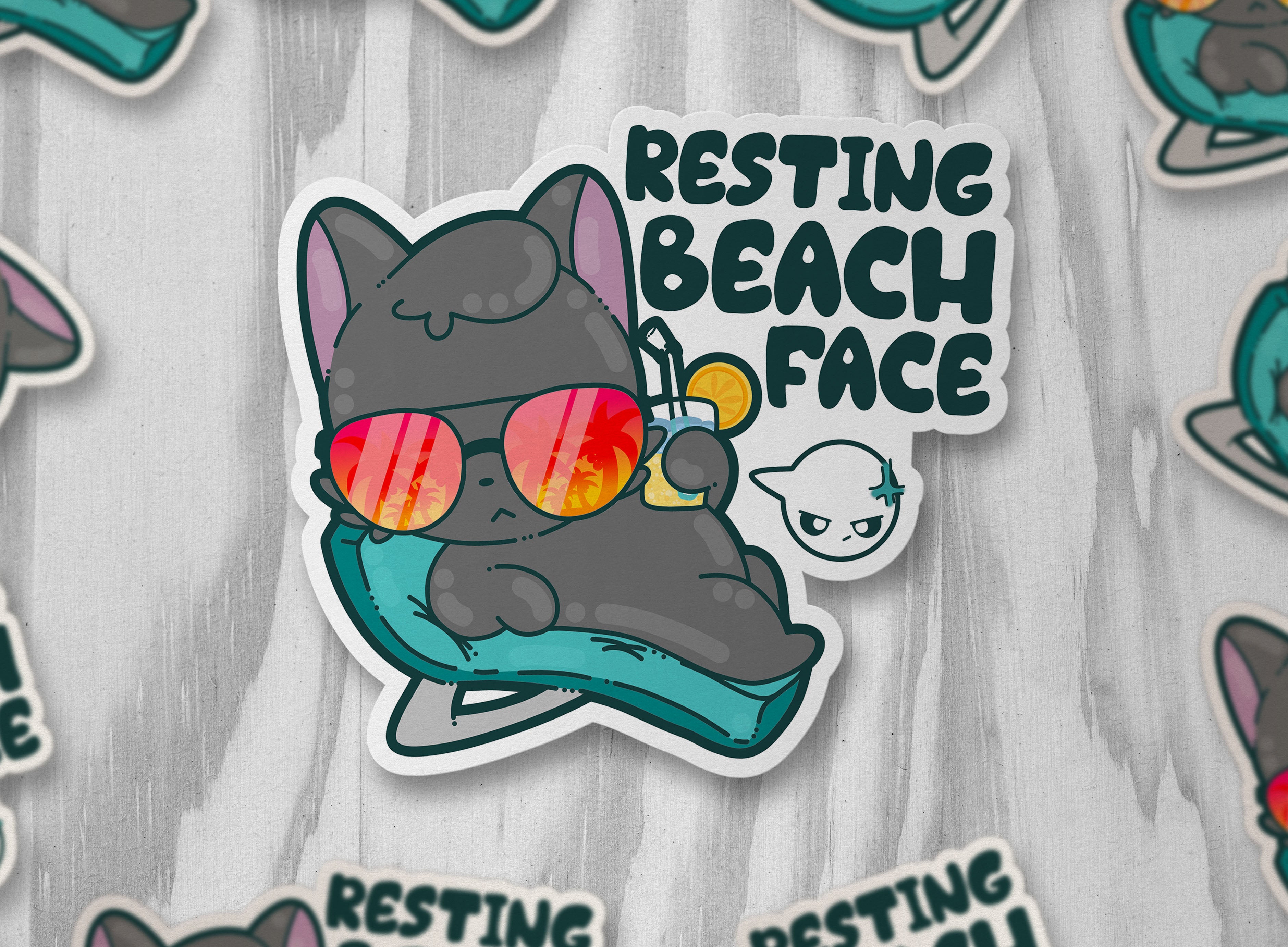 Resting Beach Face - ChubbleGumLLC