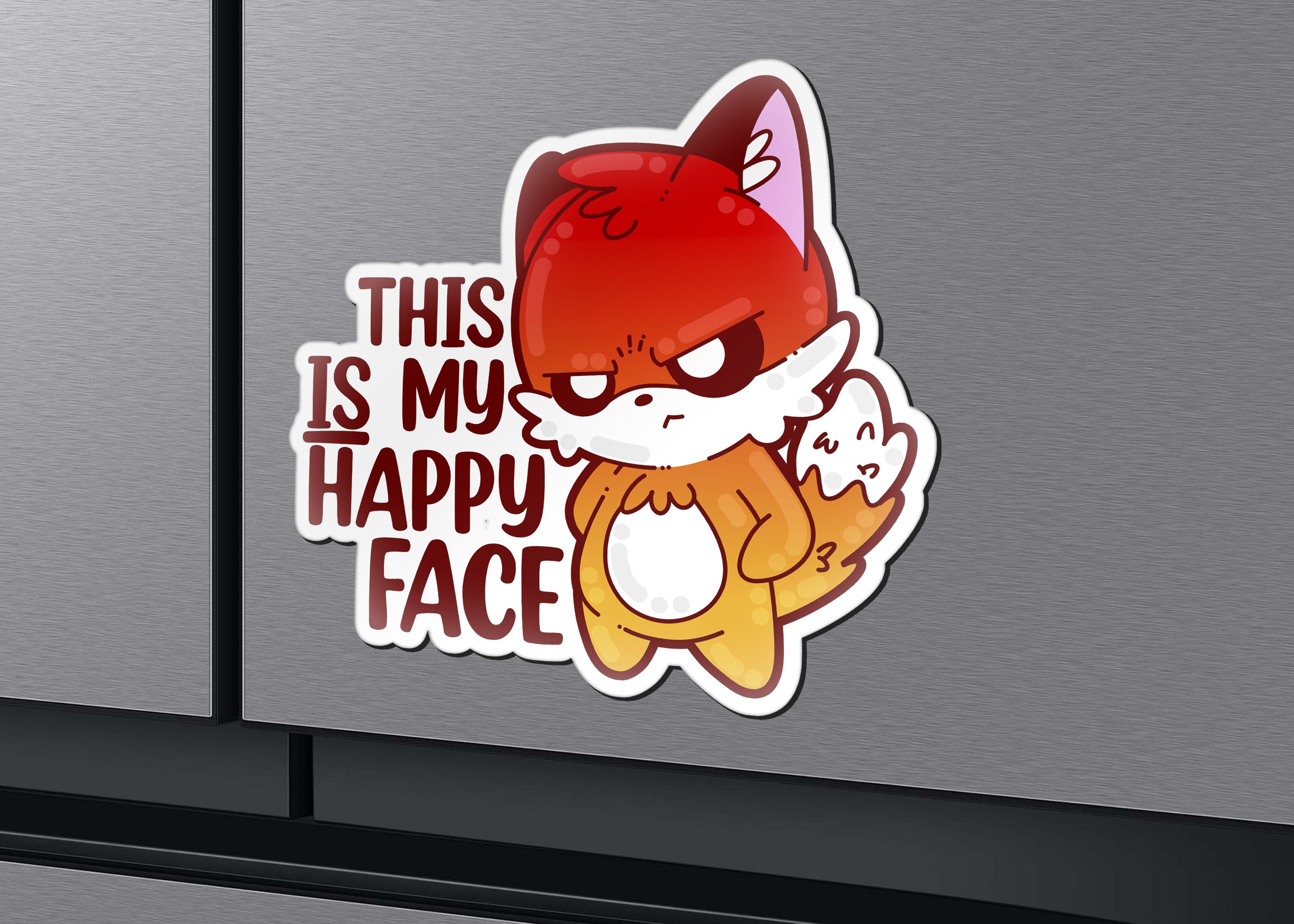 Magnet - This Is My Happy Face - ChubbleGumLLC