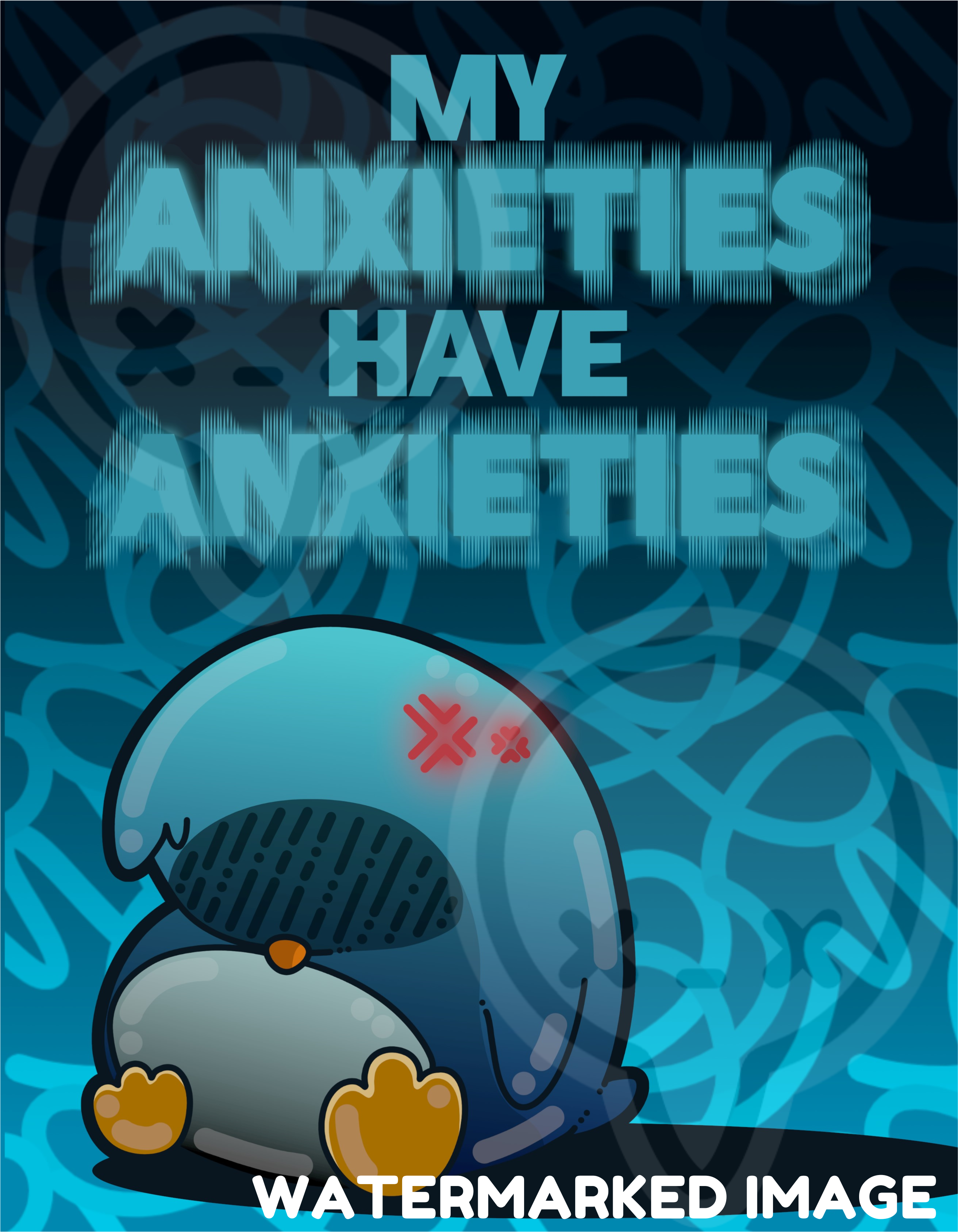 MY ANXIETIES HAVE ANXIETIES - Throw Blanket 60 in X 80 in - ChubbleGumLLC
