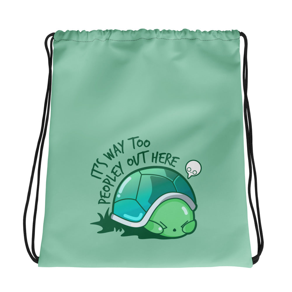 WAY TOO PEOPLEY - Drawstring Bag - ChubbleGumLLC