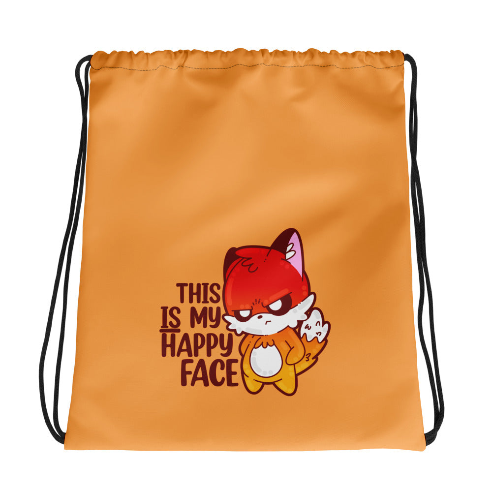 THIS IS MY HAPPY FACE - Drawstring Bag - ChubbleGumLLC