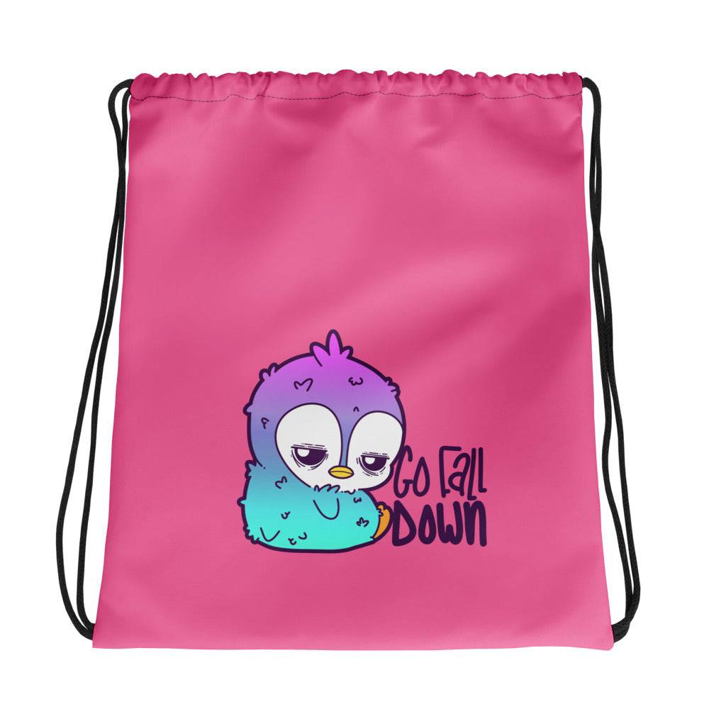 GO FALL DOWN - Drawstring Bag - ChubbleGumLLC