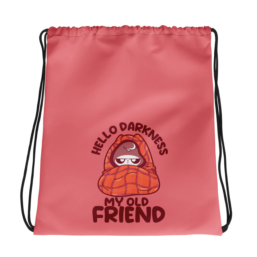 HELLO DARKNESS - Drawstring Bag - ChubbleGumLLC