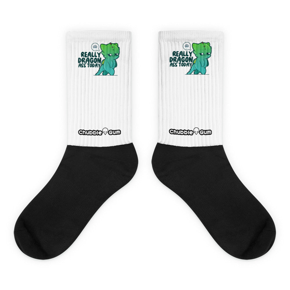 REALLY DRAGON ASS TODAY - Socks - ChubbleGumLLC