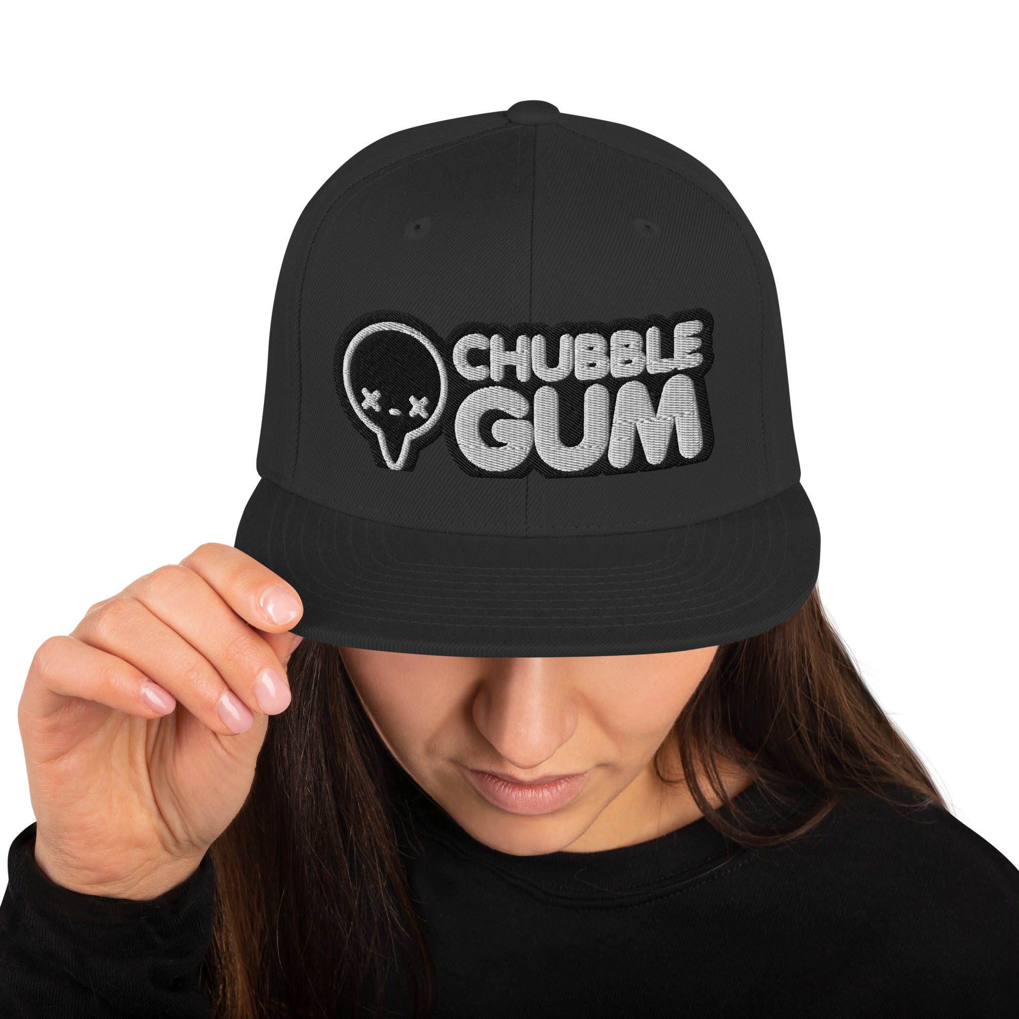 BOTH LOGOS INVERTED - Snapback Hat - ChubbleGumLLC