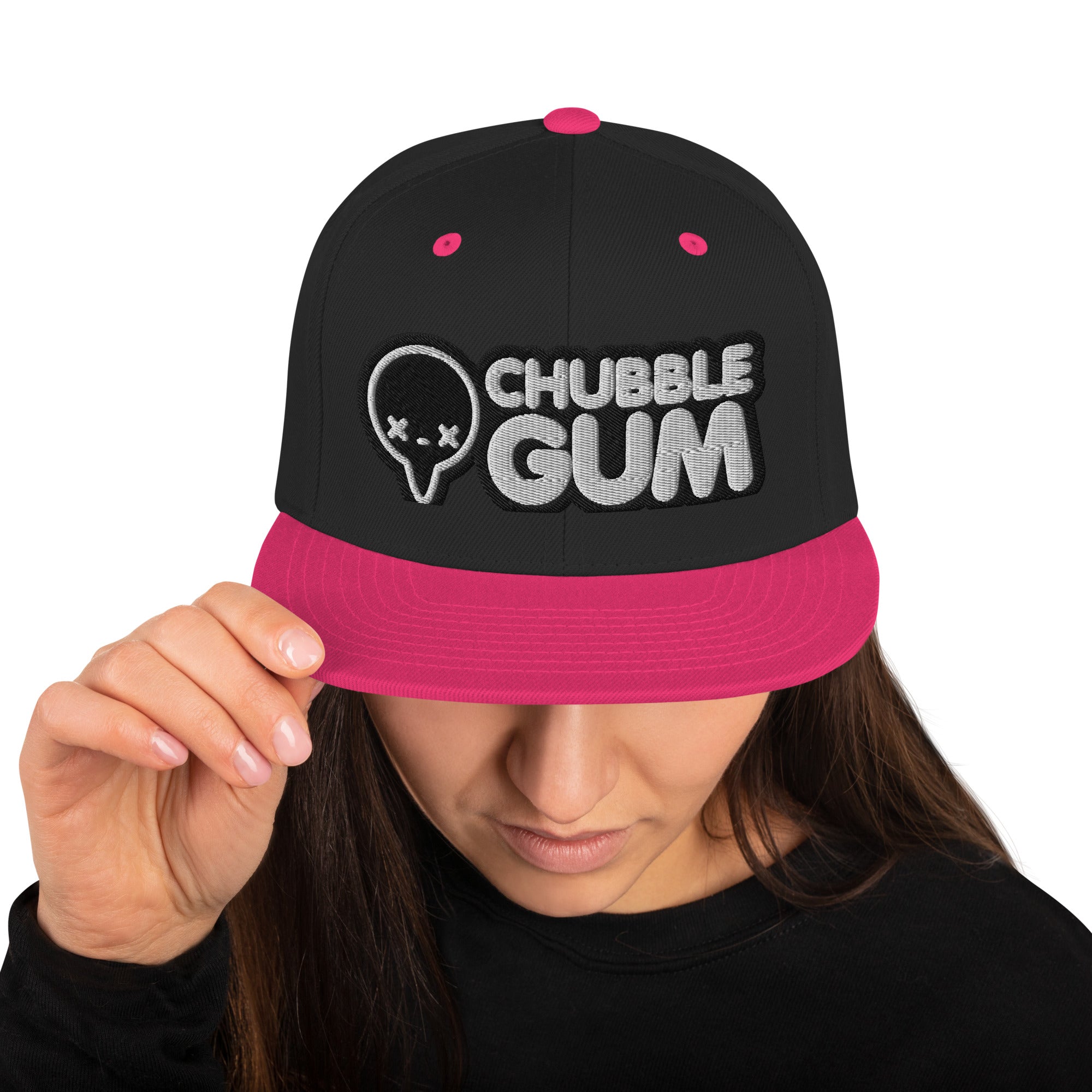 BOTH LOGOS INVERTED - Snapback Hat - ChubbleGumLLC