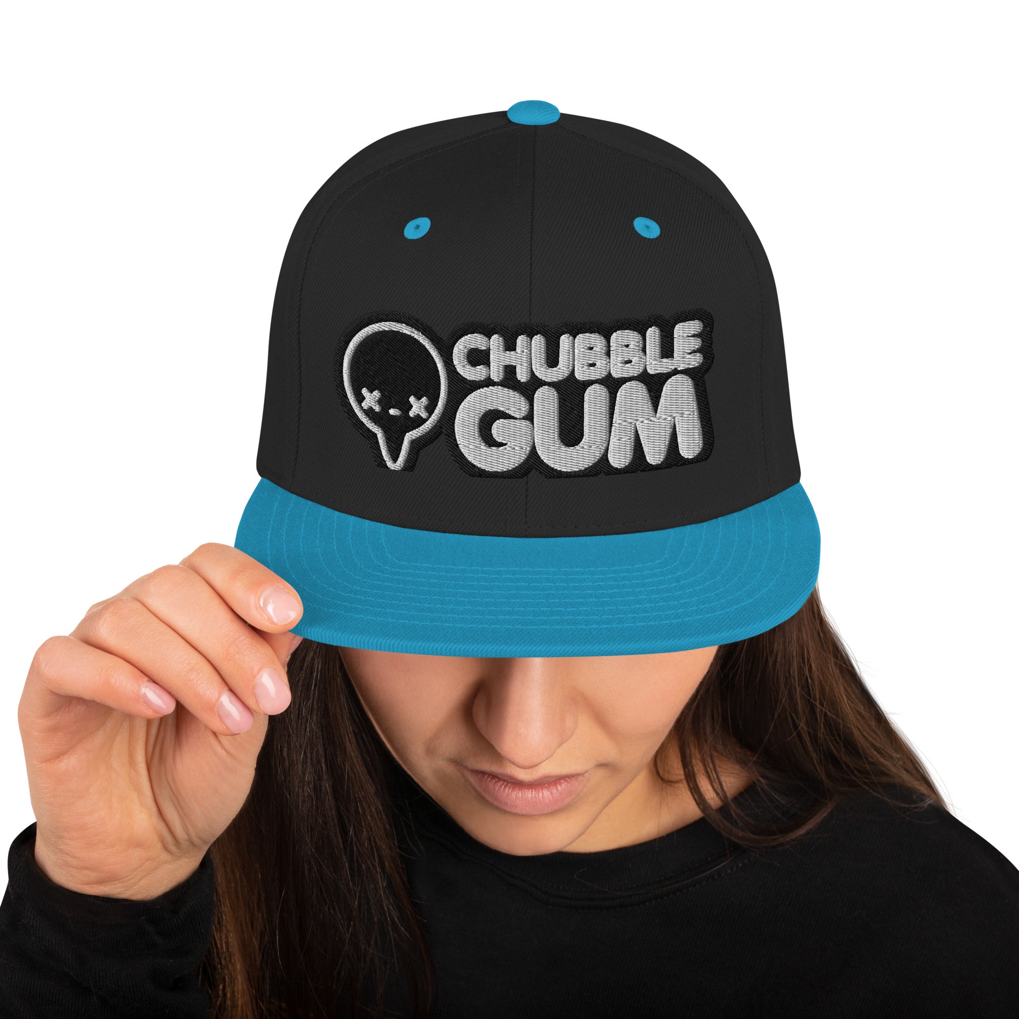 BOTH LOGOS INVERTED - Snapback Hat - ChubbleGumLLC