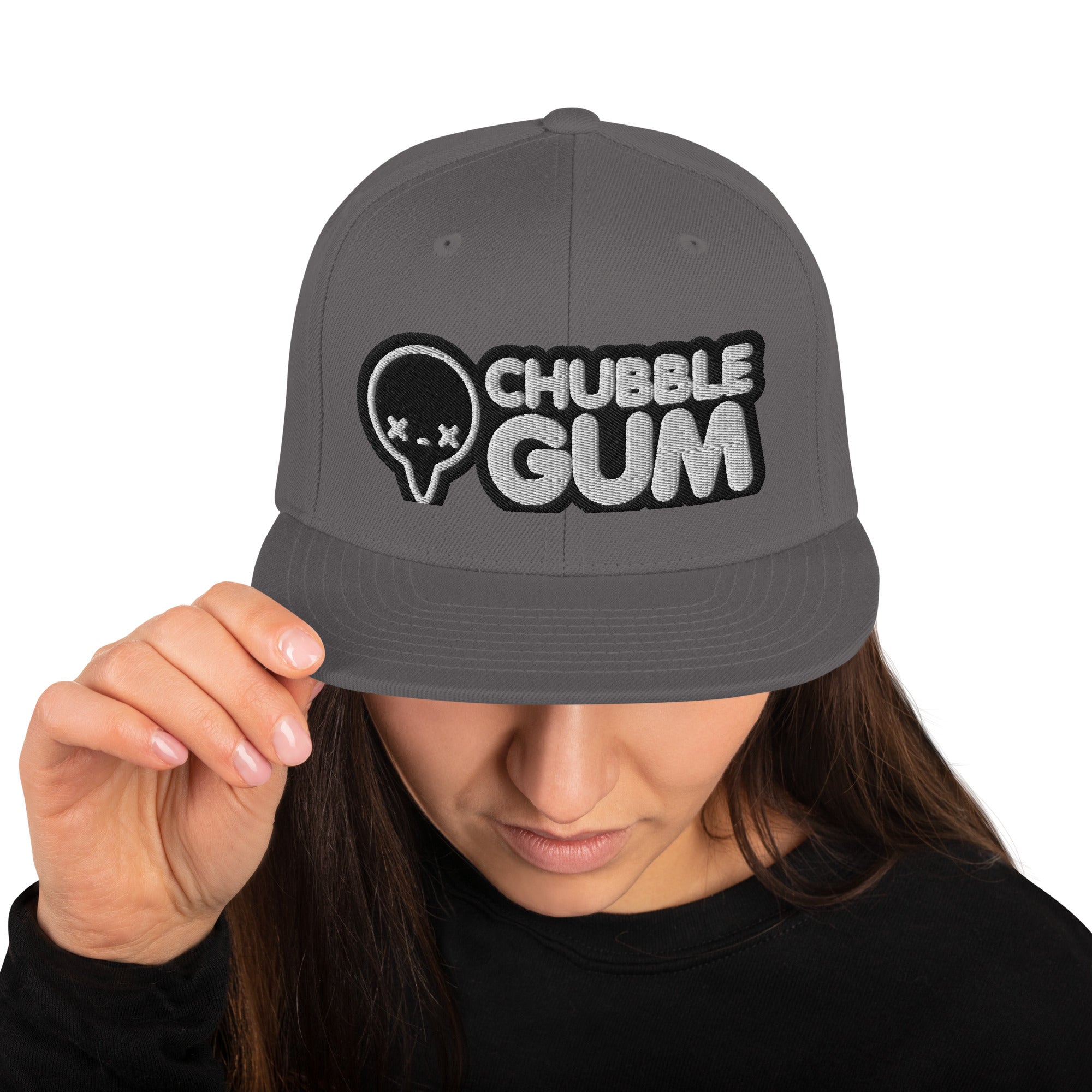 BOTH LOGOS INVERTED - Snapback Hat - ChubbleGumLLC