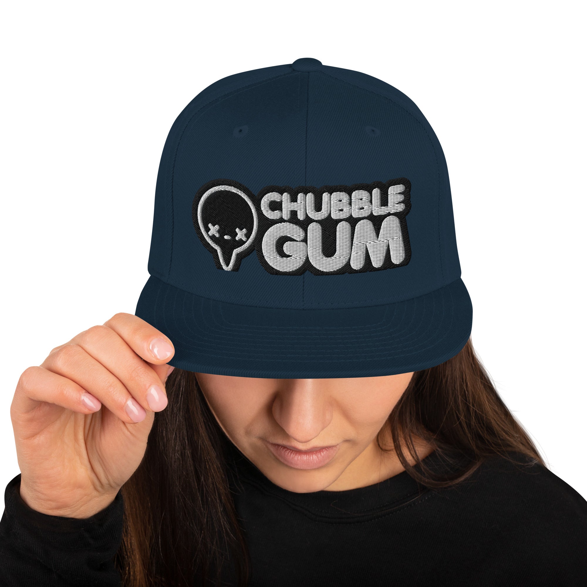 BOTH LOGOS INVERTED - Snapback Hat - ChubbleGumLLC