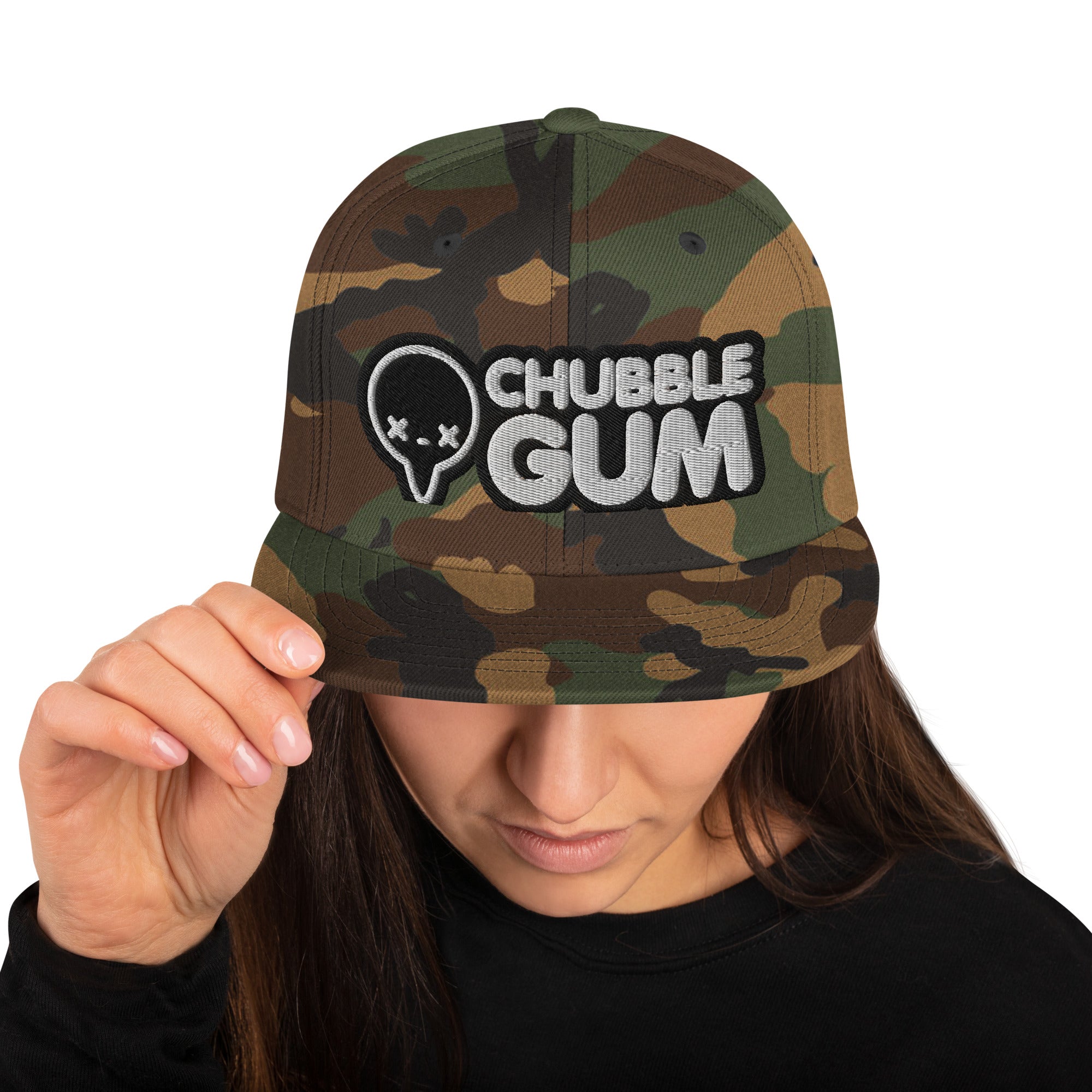 BOTH LOGOS INVERTED - Snapback Hat - ChubbleGumLLC