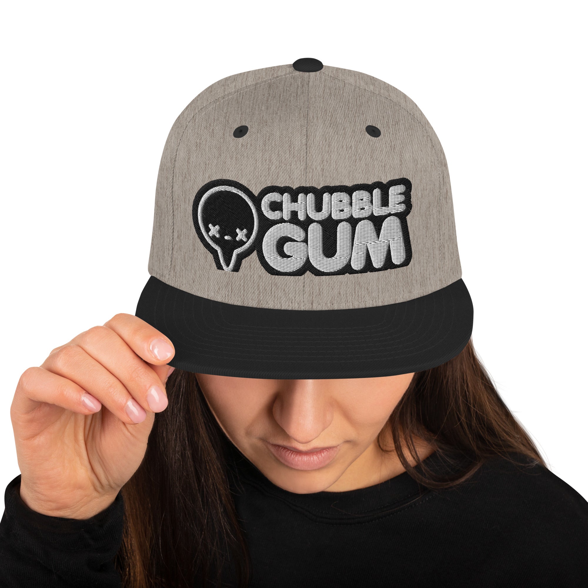 BOTH LOGOS INVERTED - Snapback Hat - ChubbleGumLLC
