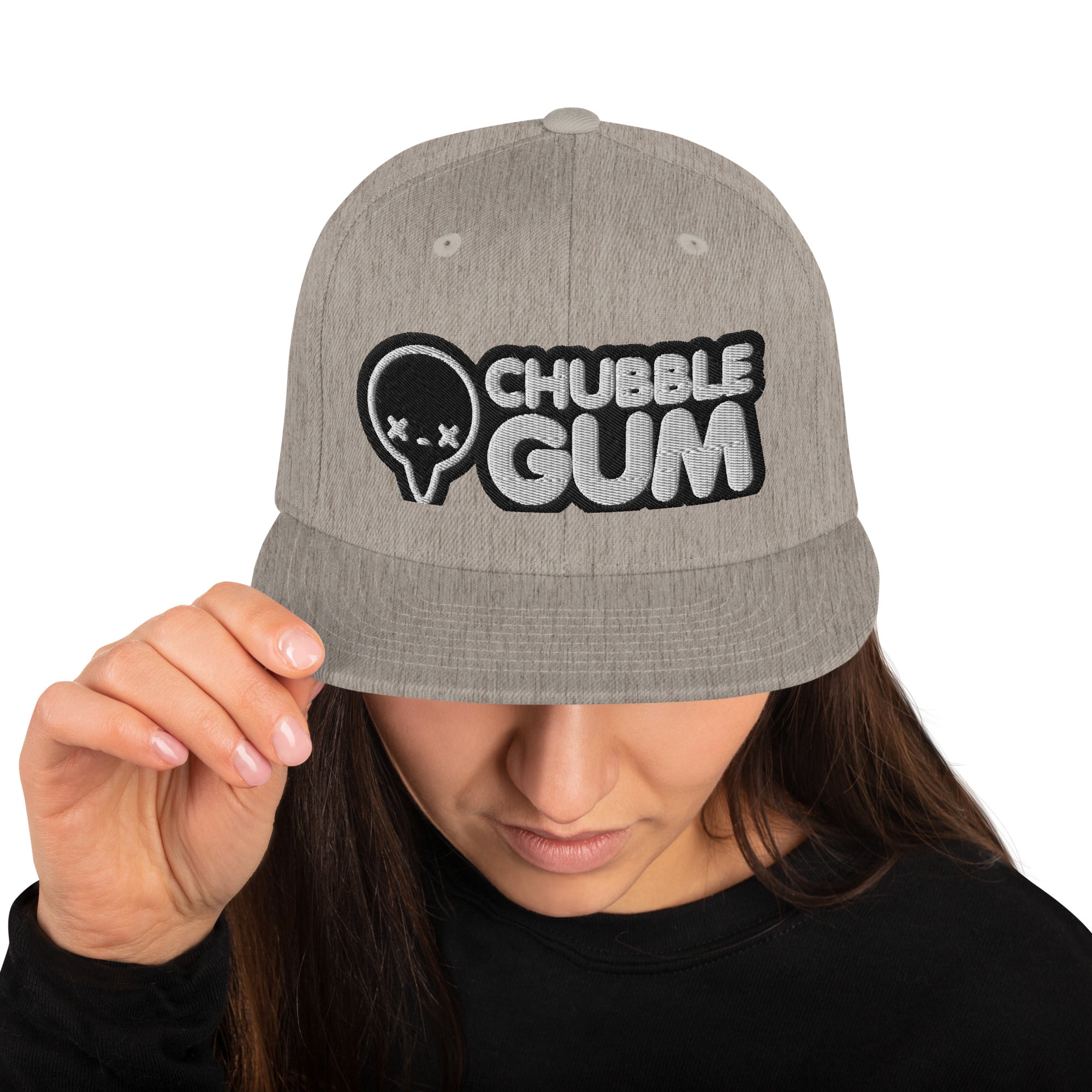 BOTH LOGOS INVERTED - Snapback Hat - ChubbleGumLLC