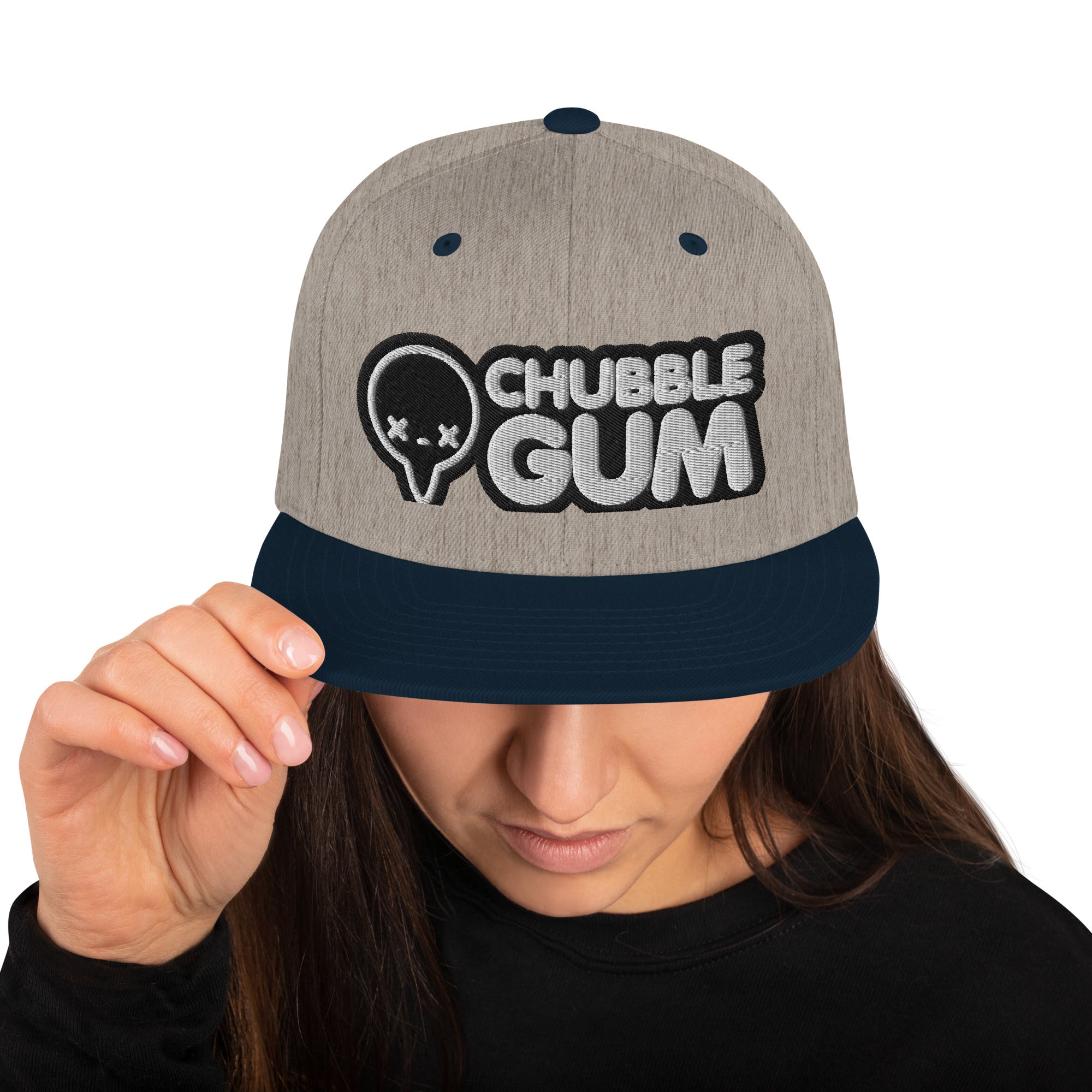 BOTH LOGOS INVERTED - Snapback Hat - ChubbleGumLLC