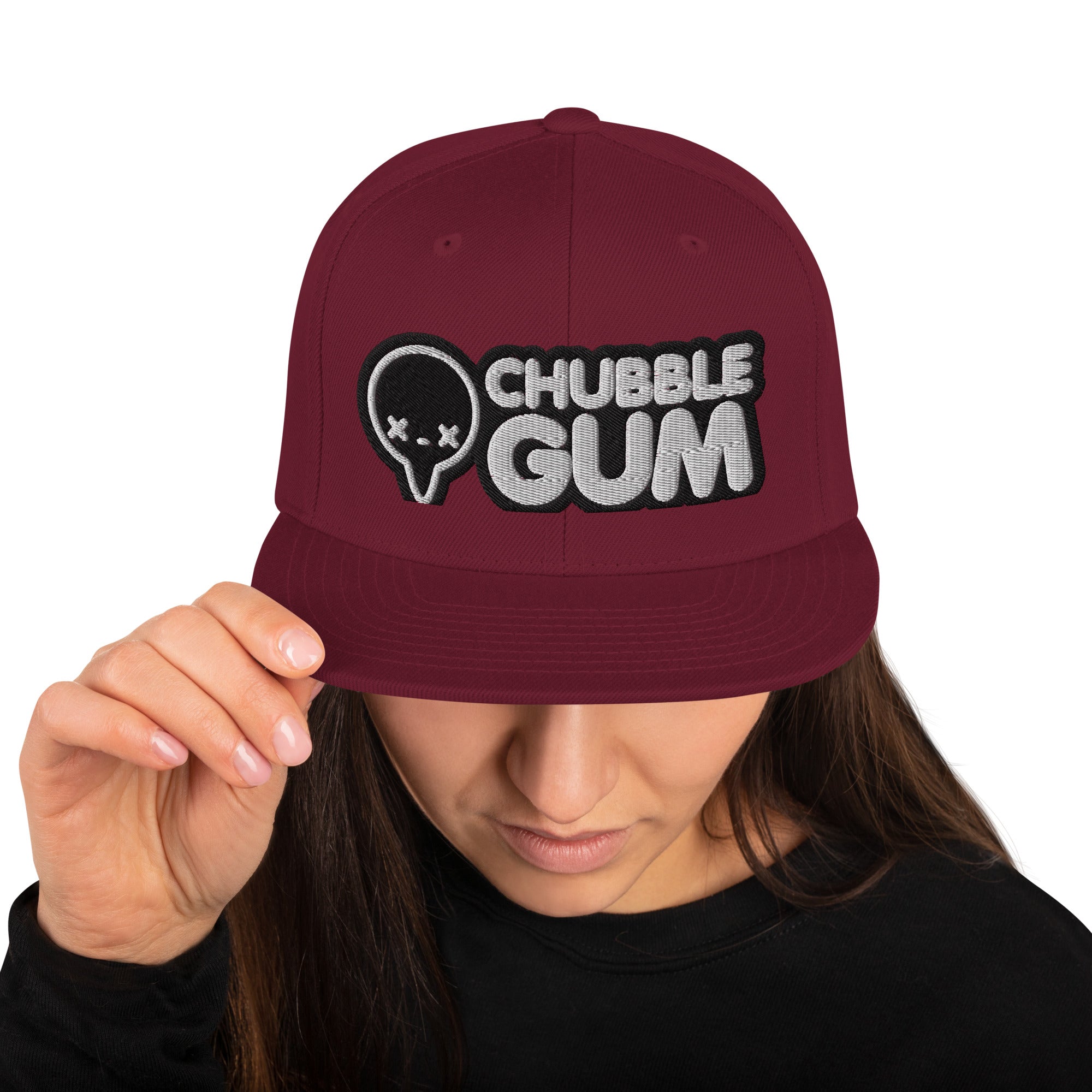 BOTH LOGOS INVERTED - Snapback Hat - ChubbleGumLLC