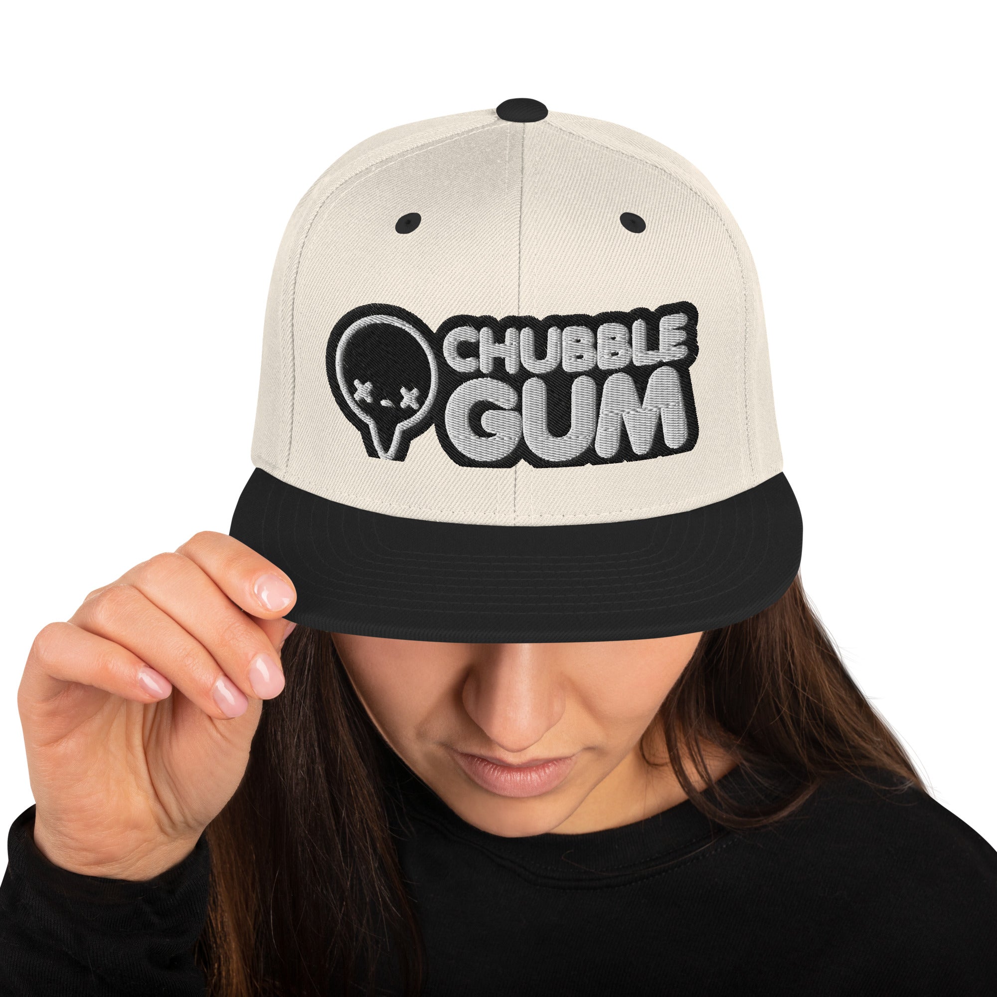 BOTH LOGOS INVERTED - Snapback Hat - ChubbleGumLLC