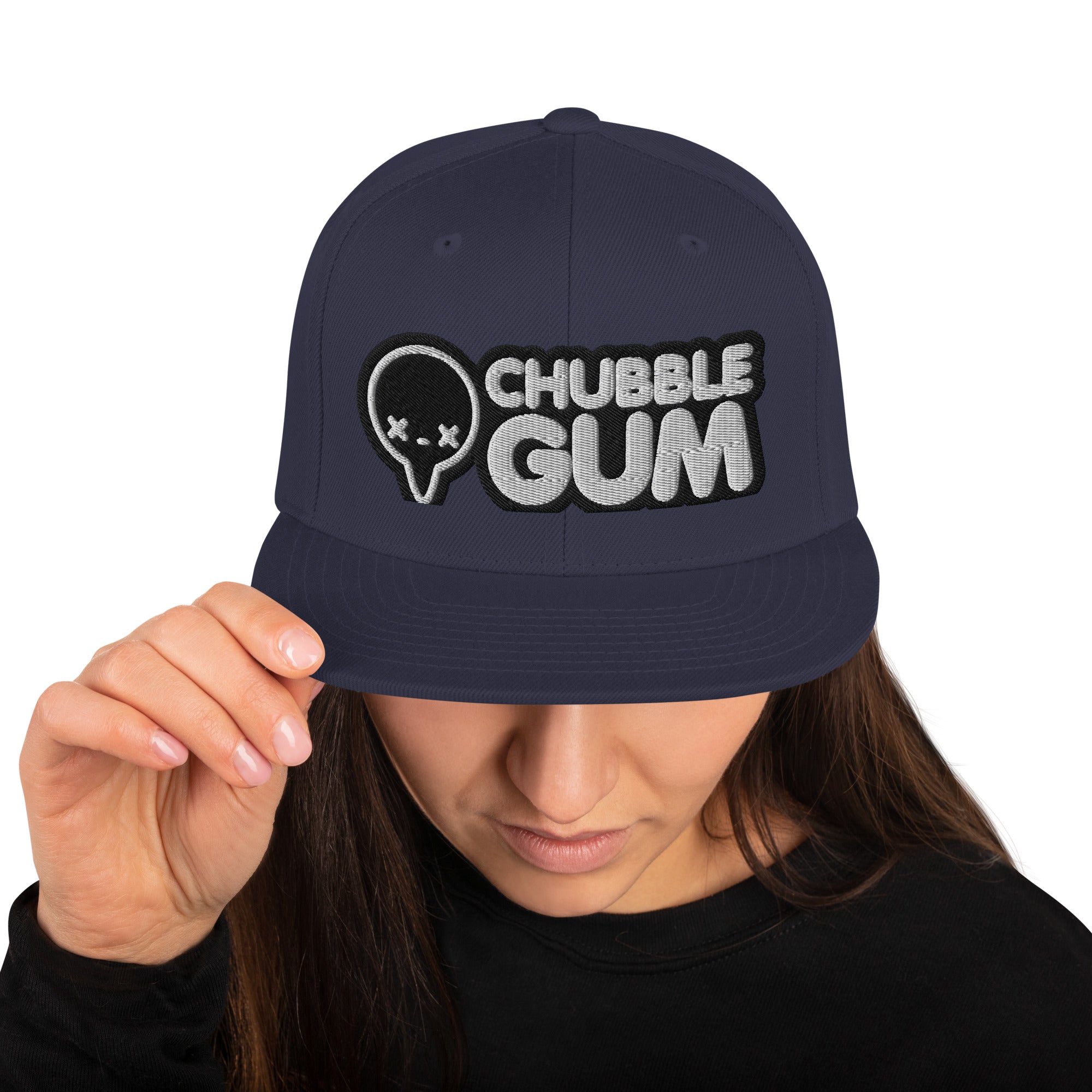 BOTH LOGOS INVERTED - Snapback Hat - ChubbleGumLLC
