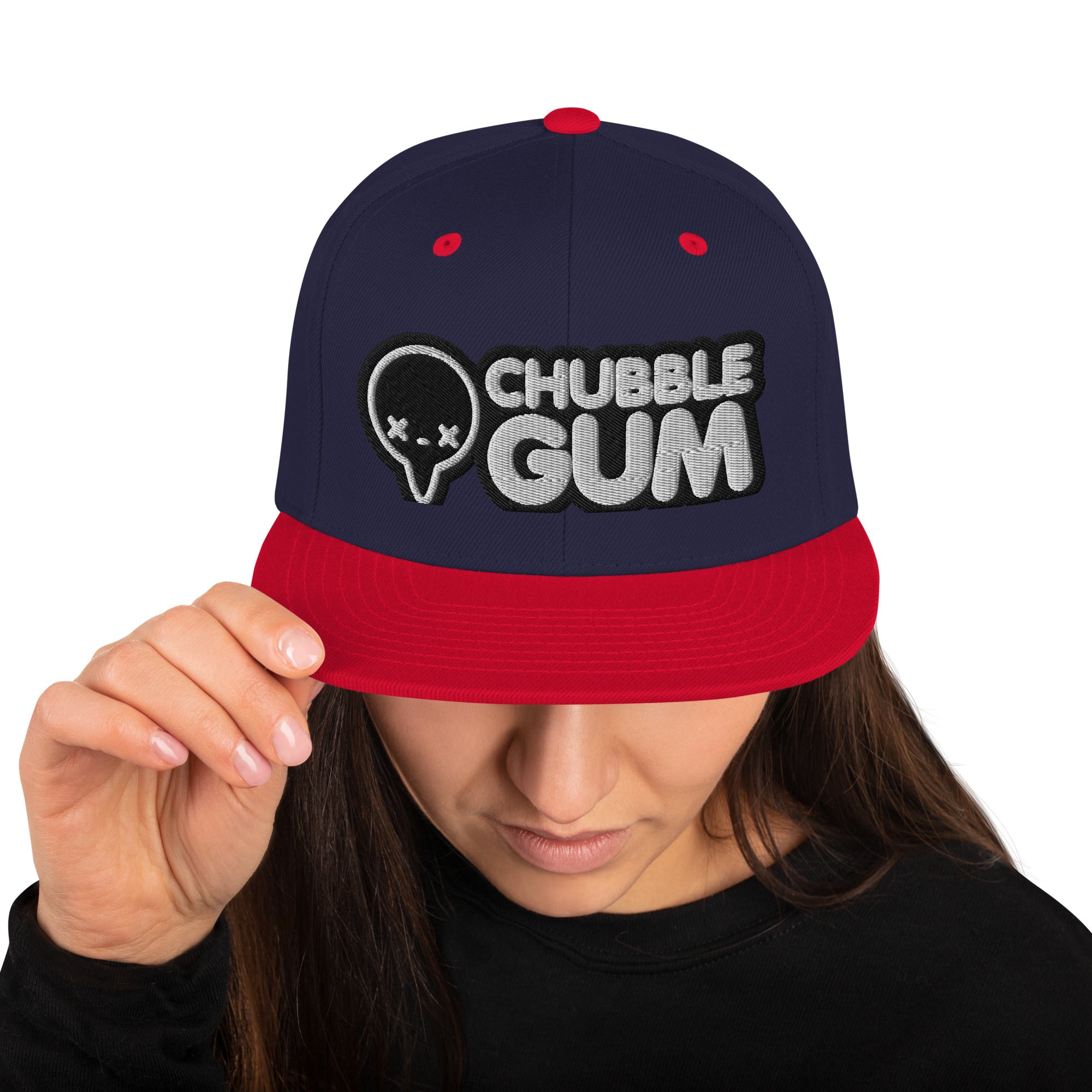 BOTH LOGOS INVERTED - Snapback Hat - ChubbleGumLLC