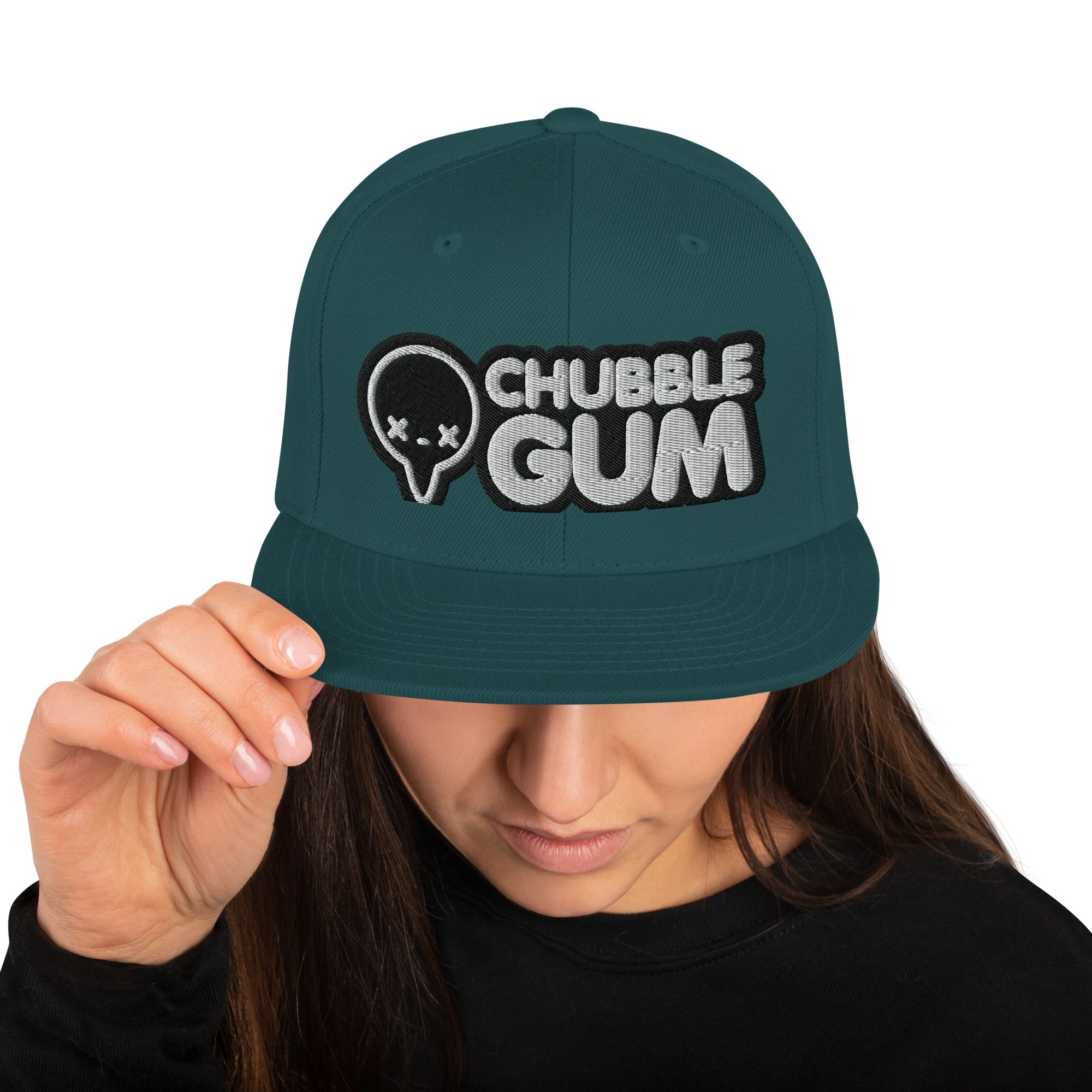 BOTH LOGOS INVERTED - Snapback Hat - ChubbleGumLLC