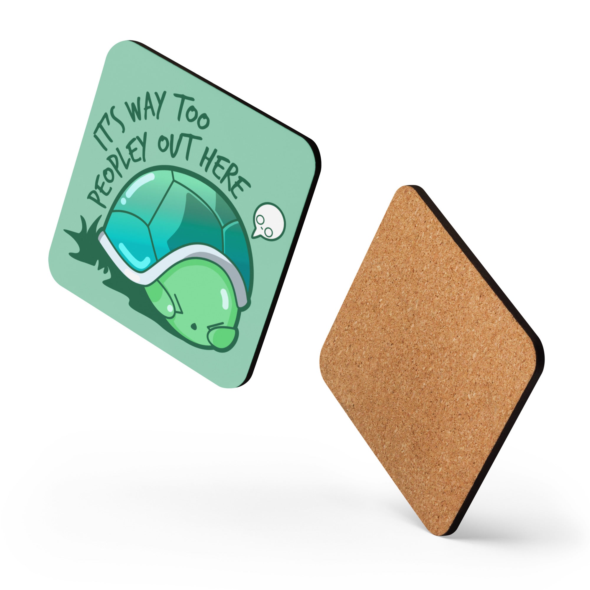 WAY TOO PEOPLEY - Cork-Back Coaster - ChubbleGumLLC