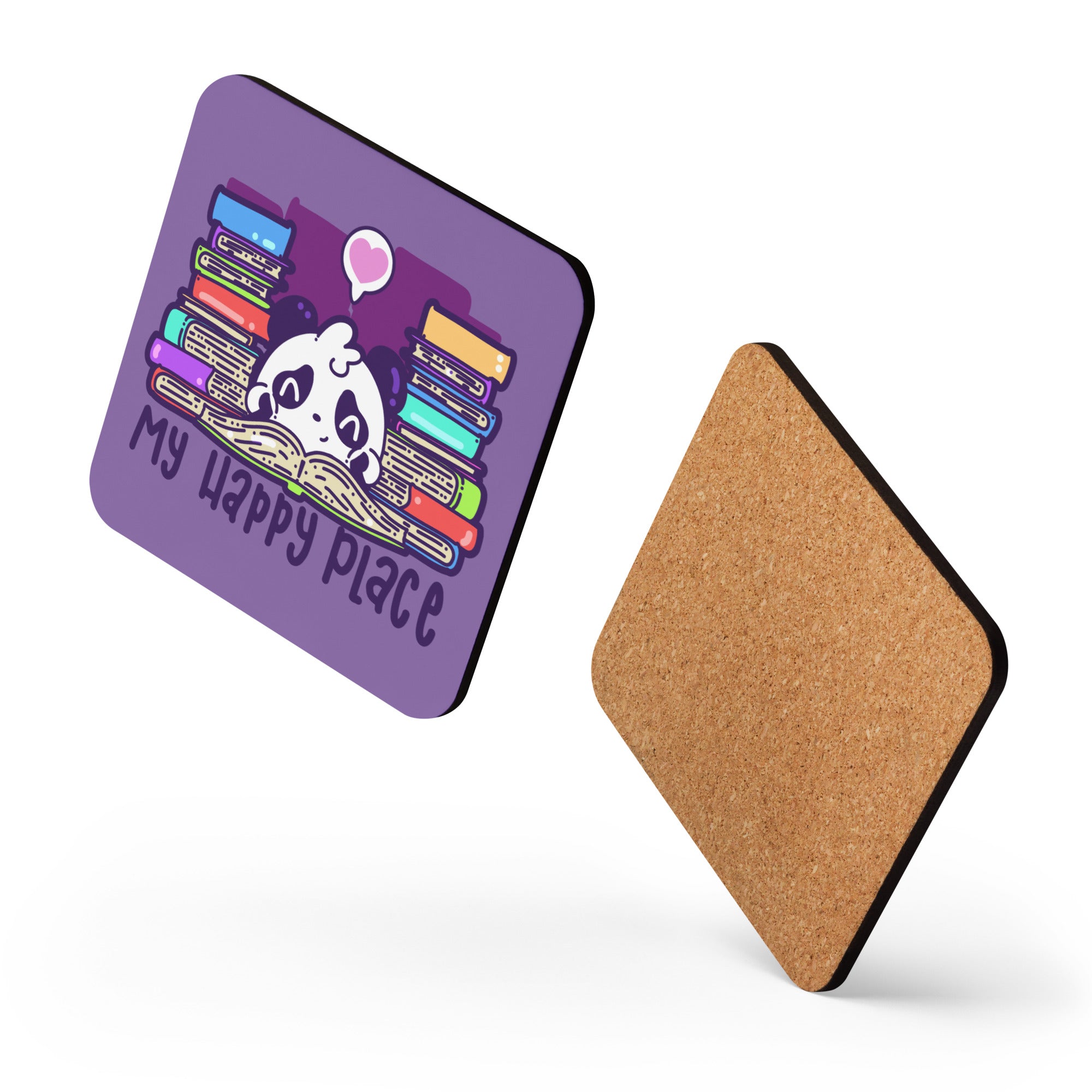 MY HAPPY PLACE - Cork-Back Coaster - ChubbleGumLLC