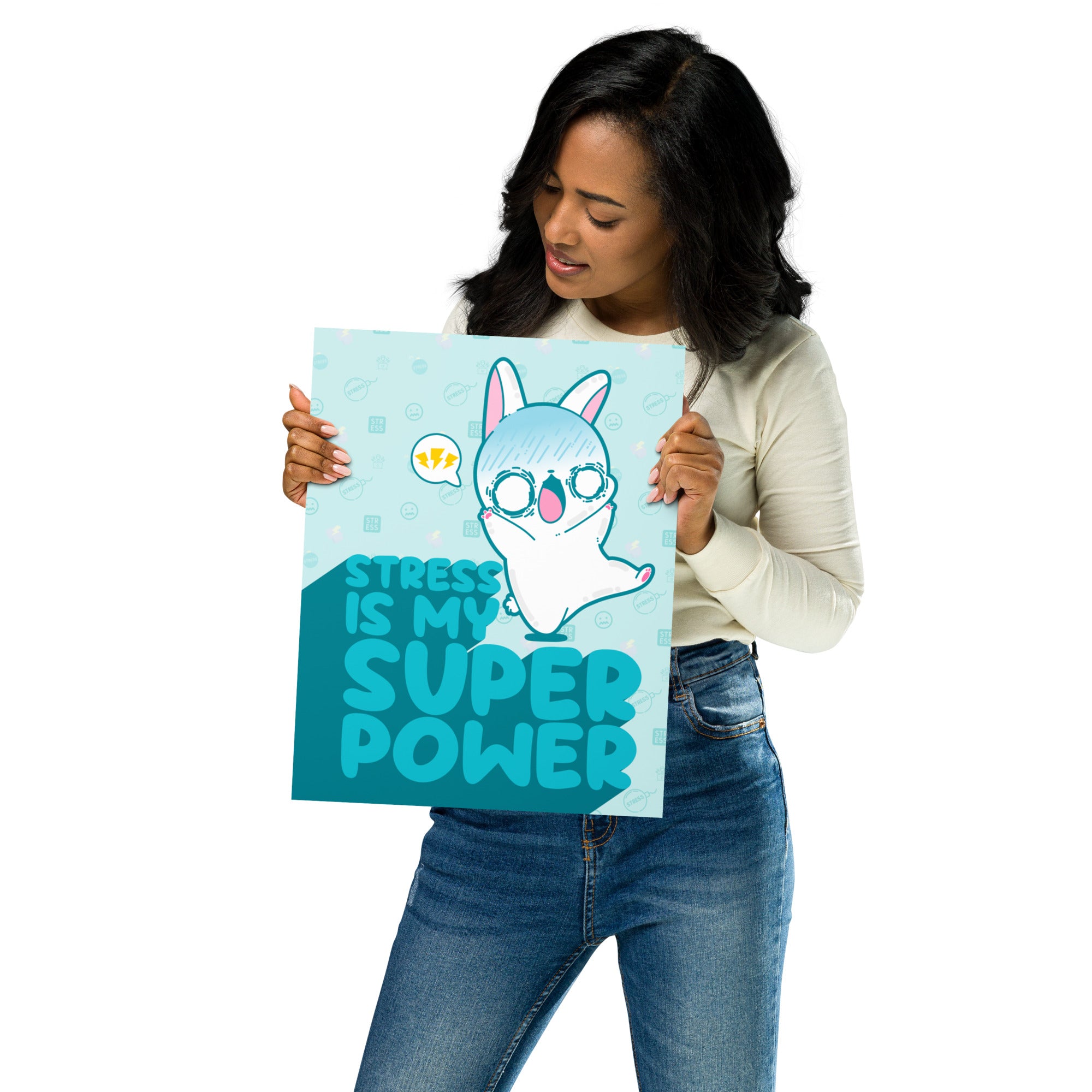 STRESS IS MY SUPERPOWER - Poster 11 in X 14 in - ChubbleGumLLC