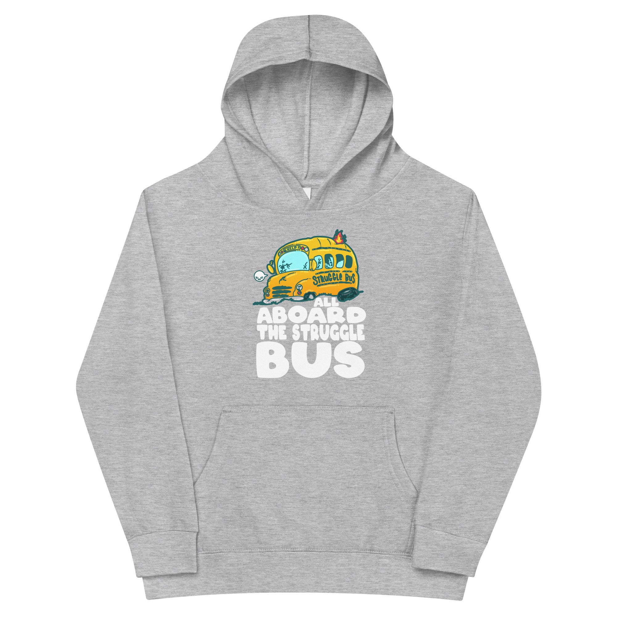 ALL ABOARD THE STRUGGLE BUS - Kids Fleece Hoodie - ChubbleGumLLC