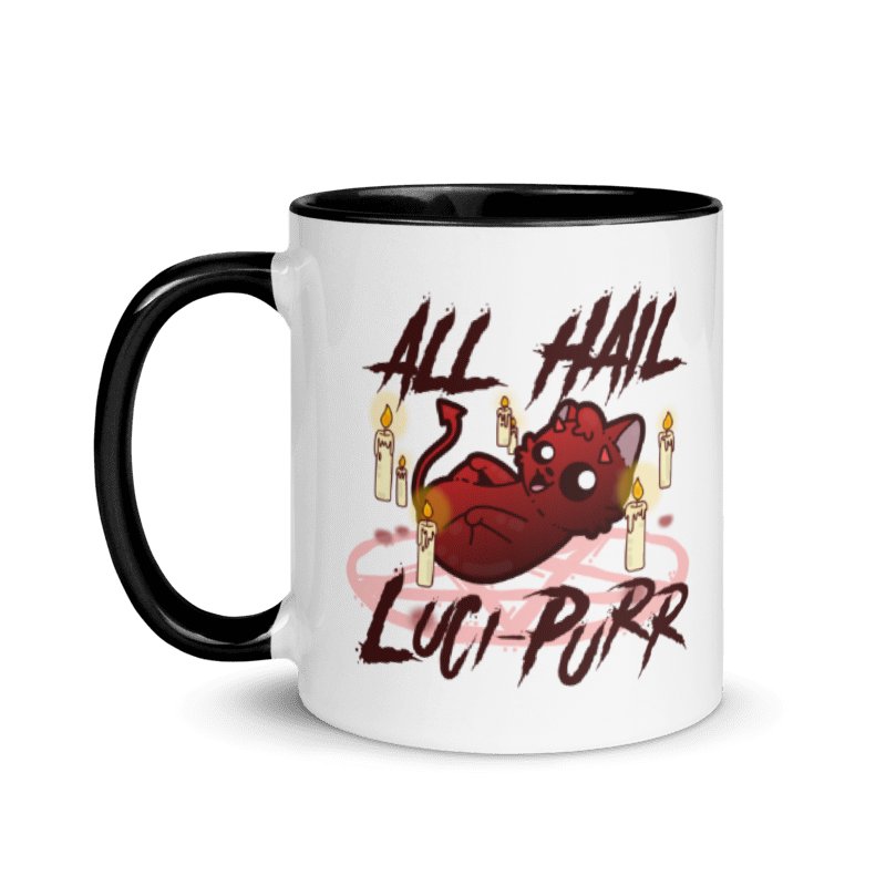 ALL HAIL LUCIPURR - Mug with Color Inside - ChubbleGumLLC