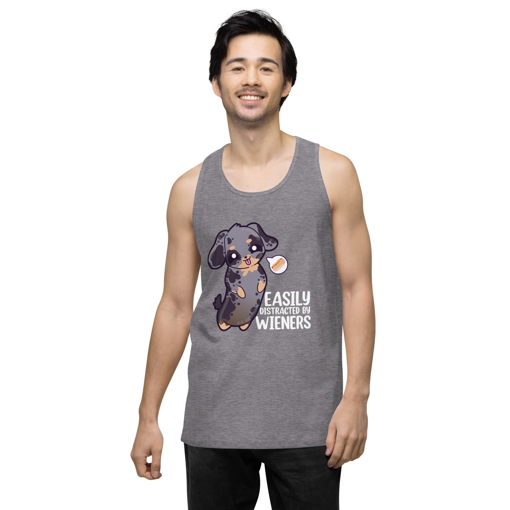EASILY DISTRACTED BY WEINERS - Modded Premium Tank Top - ChubbleGumLLC