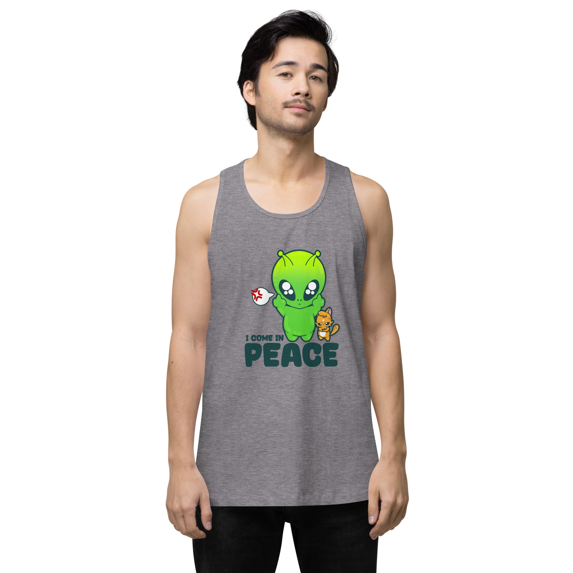 I COME IN PEACE - Premium Tank Top - ChubbleGumLLC