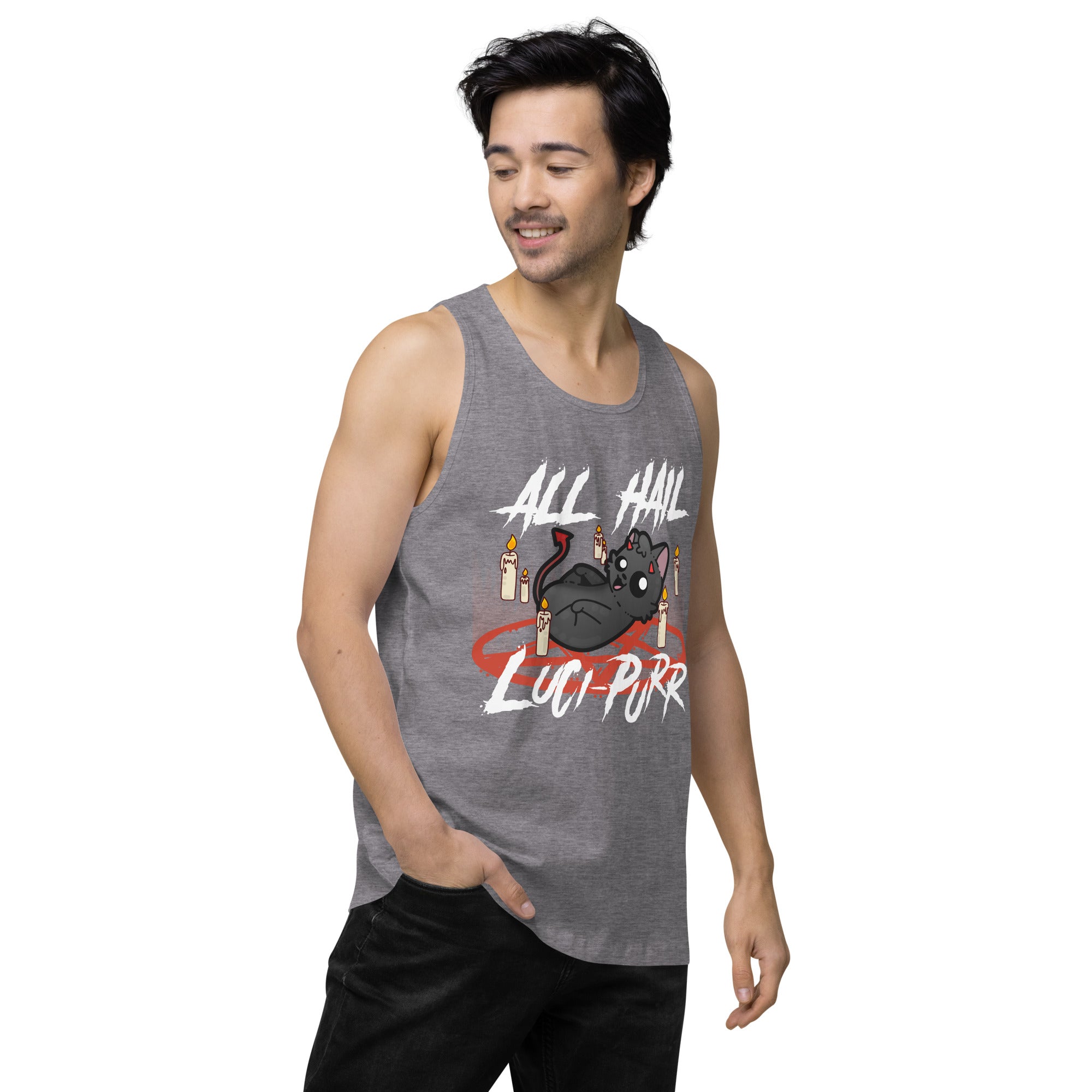 ALL HAIL LUCIPURR - Premium Tank Top - ChubbleGumLLC