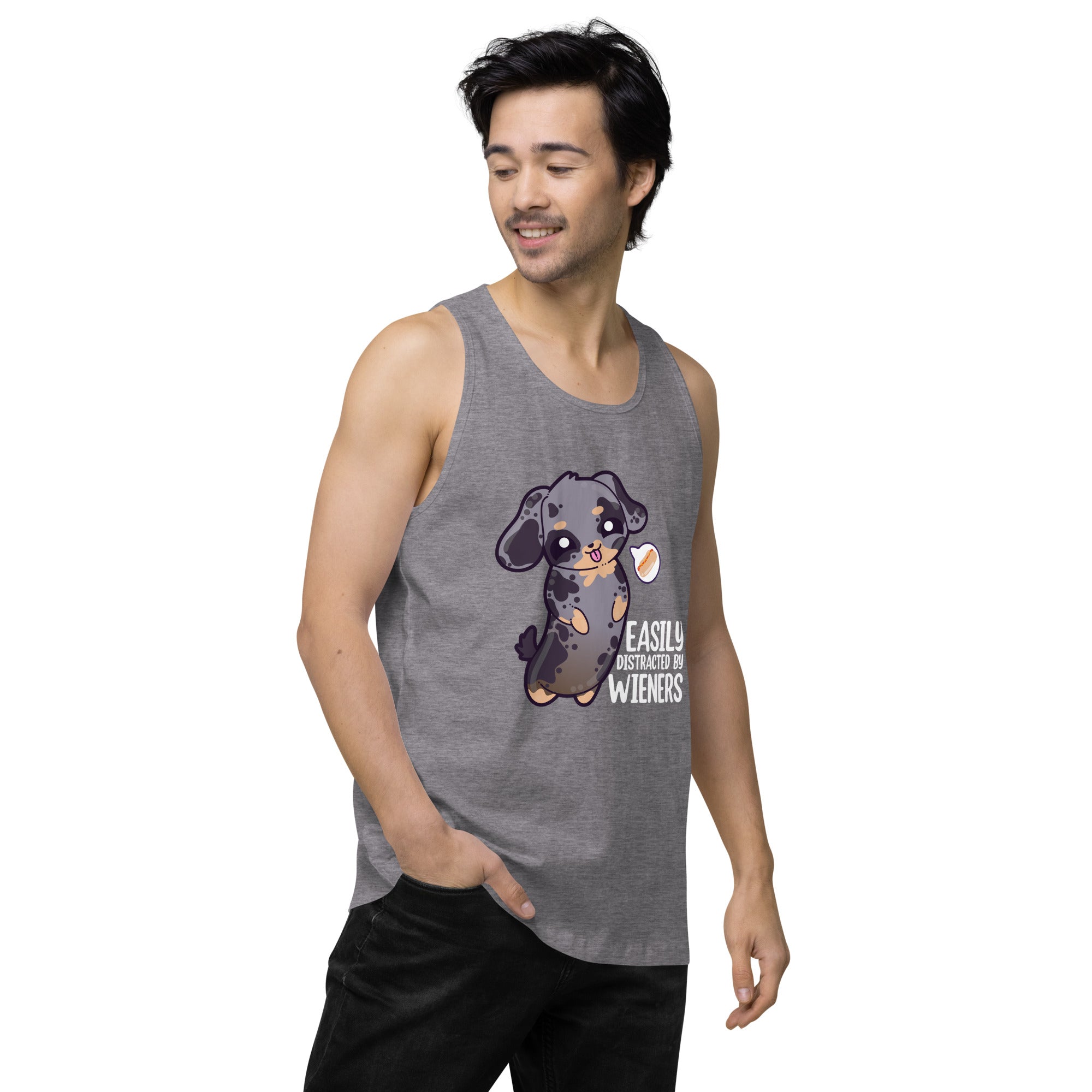 EASILY DISTRACTED BY WEINERS - Modded Premium Tank Top - ChubbleGumLLC