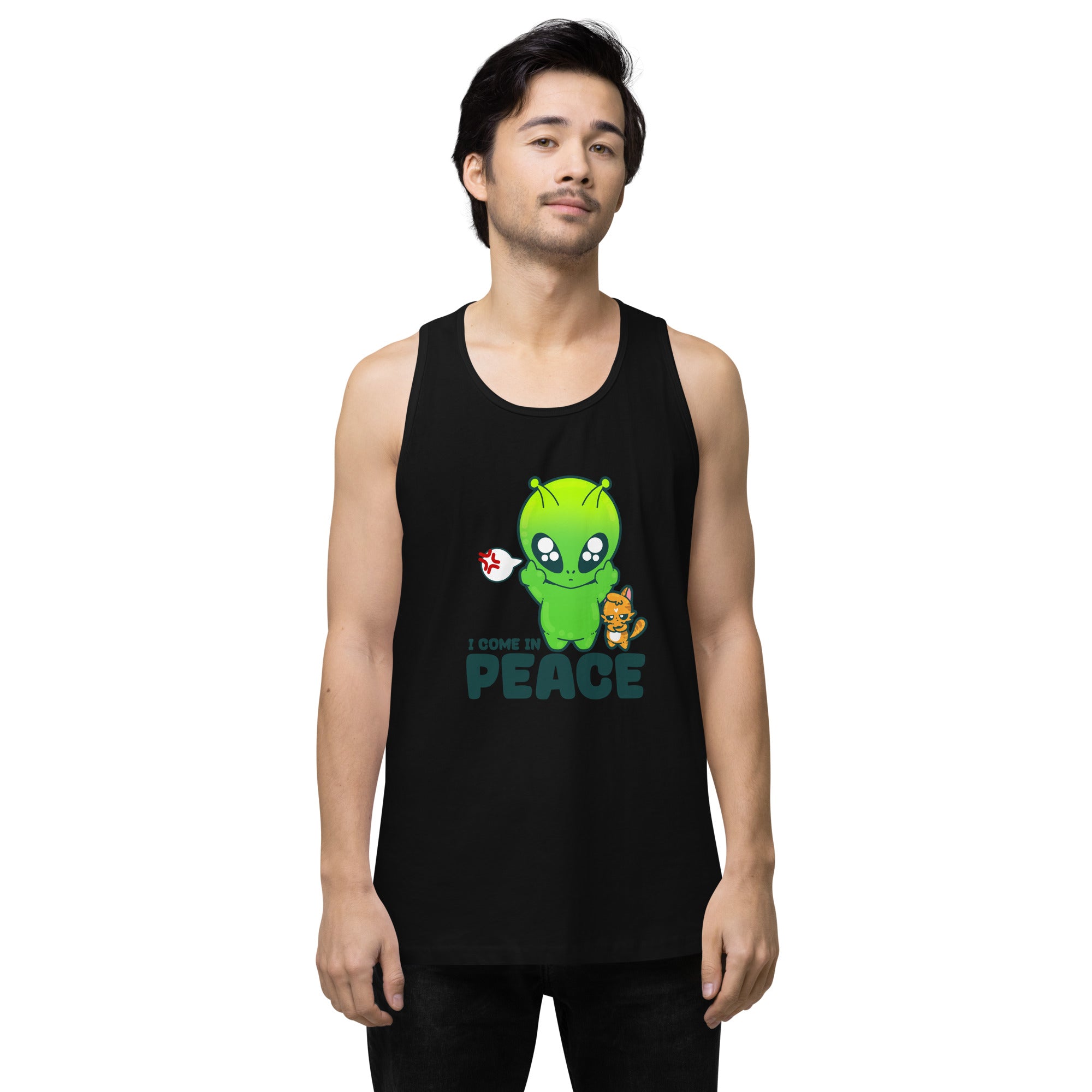 I COME IN PEACE - Premium Tank Top - ChubbleGumLLC