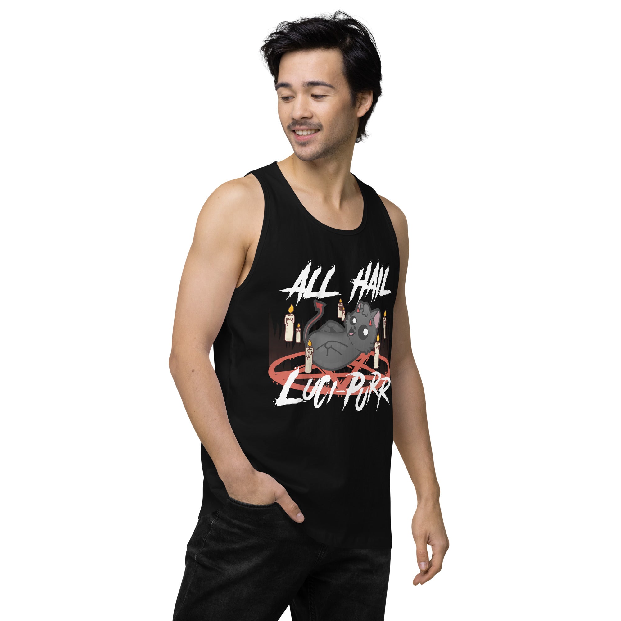 ALL HAIL LUCIPURR - Premium Tank Top - ChubbleGumLLC