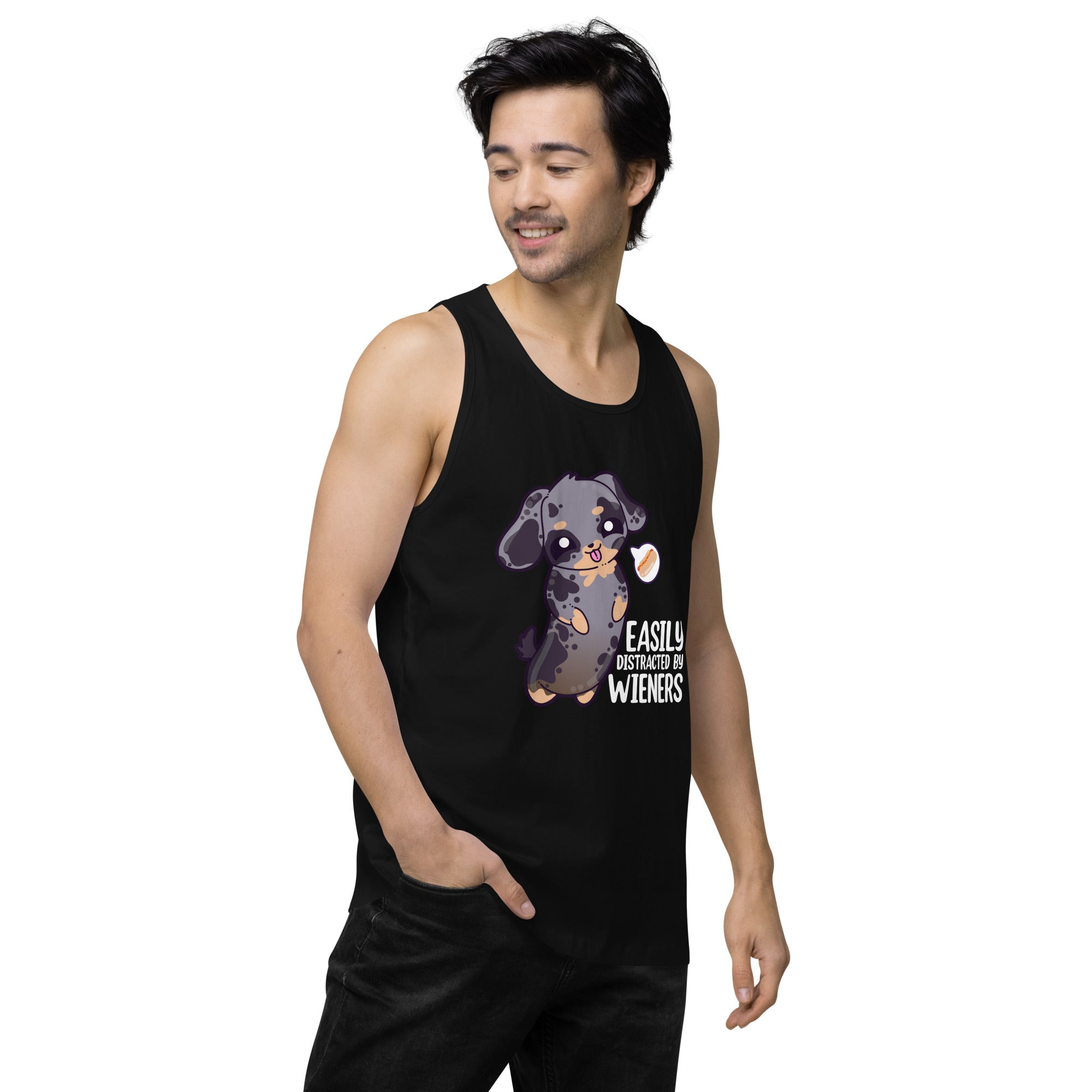 EASILY DISTRACTED BY WEINERS - Modded Premium Tank Top - ChubbleGumLLC