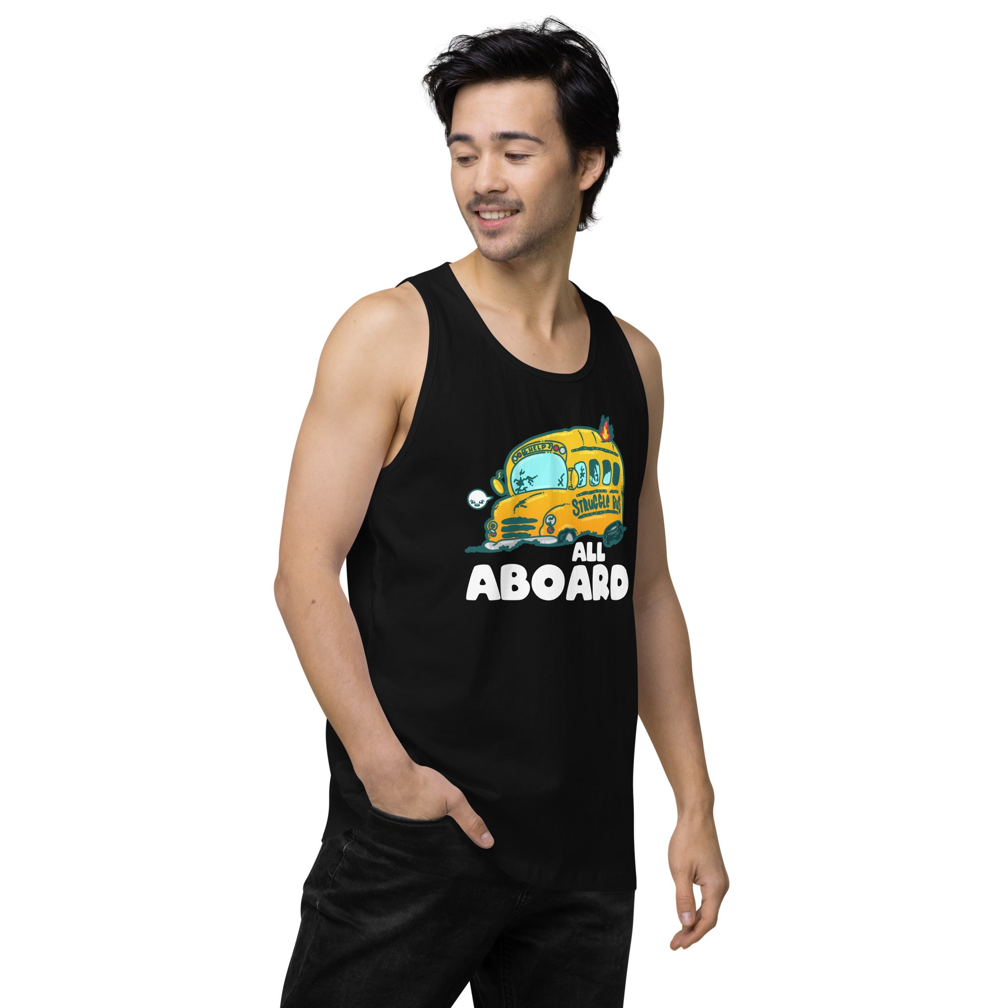 ALL ABOARD THE STRUGGLE BUS - Modified Premium Tank Top - ChubbleGumLLC