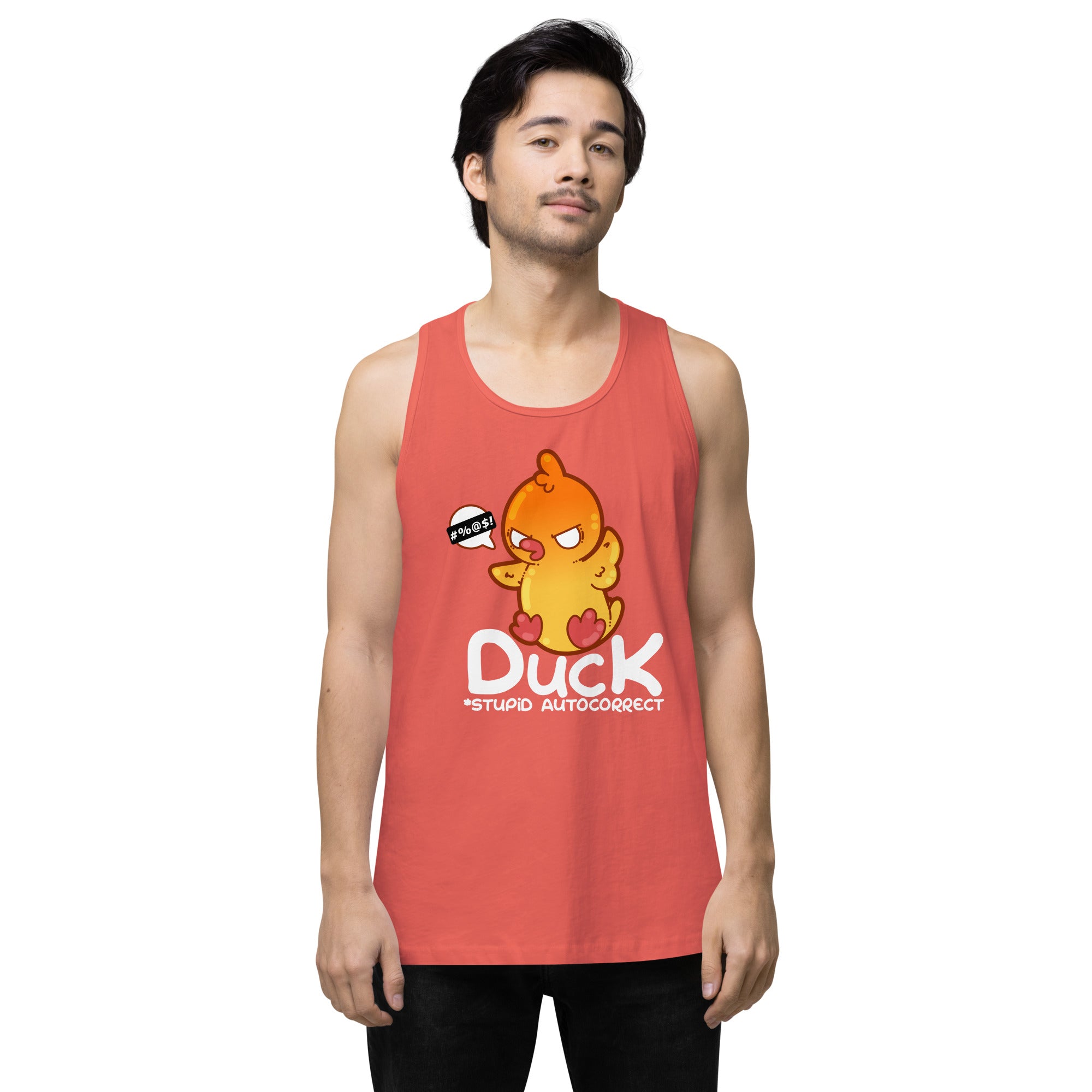 DUCK STUPID AUTOCORRECT - Modified Premium Tank Top - ChubbleGumLLC