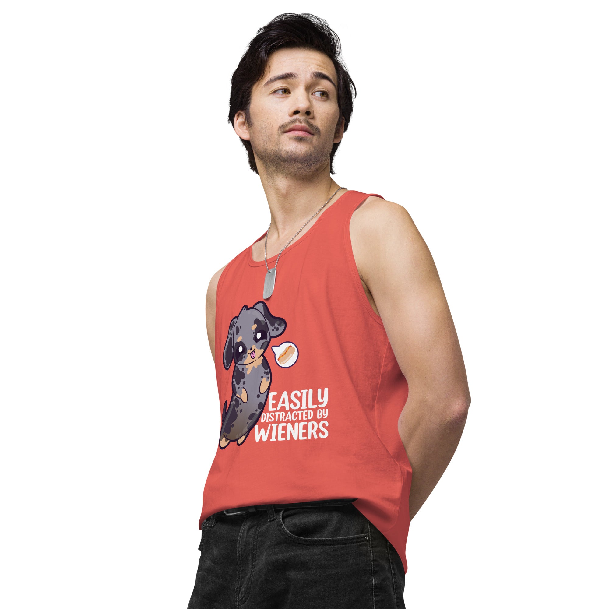EASILY DISTRACTED BY WEINERS - Modded Premium Tank Top - ChubbleGumLLC